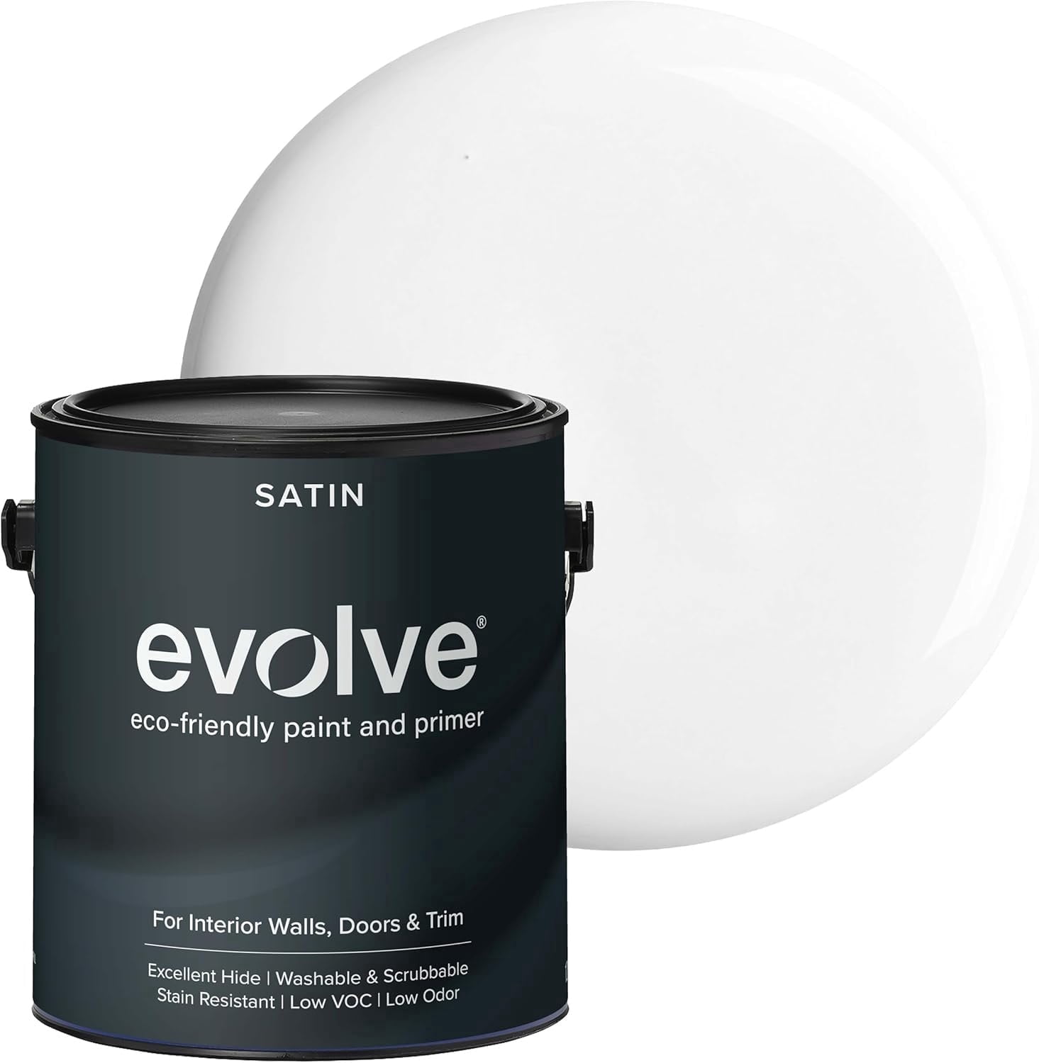 Evolve Acrylic Latex Paint and Primer, Satin Sheen, Cloud White (1 Gallon) tp58n
