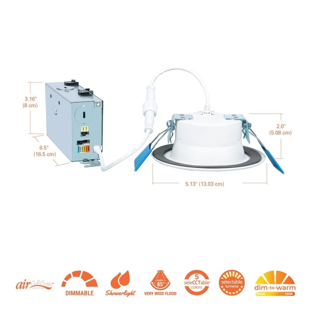 HALO RL4 Series LED Recessed Downlight, Adjustable Color Temperature, Energy Efficient (Matte White, 4 in.) 9vm8k