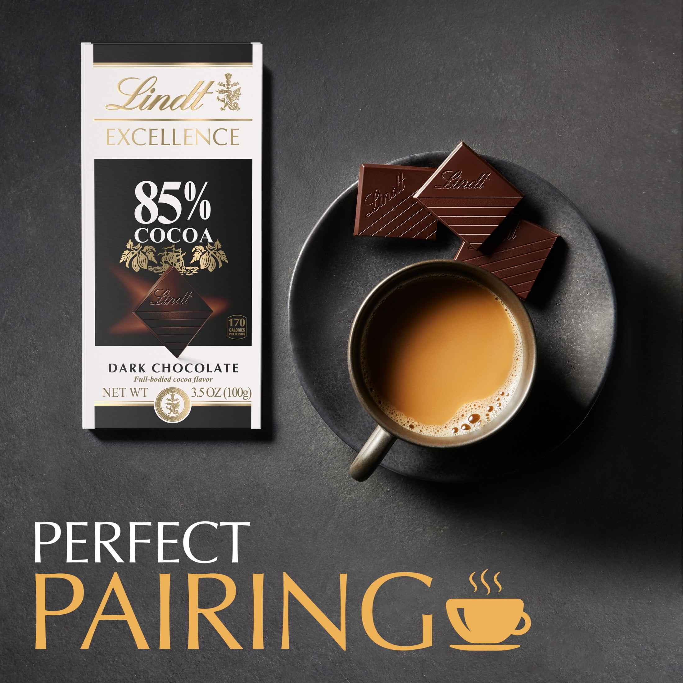 Lindt Excellence Dark Chocolate Bar, 85% Cocoa, Premium Gourmet Confectionery (3.5 oz) yhxpq