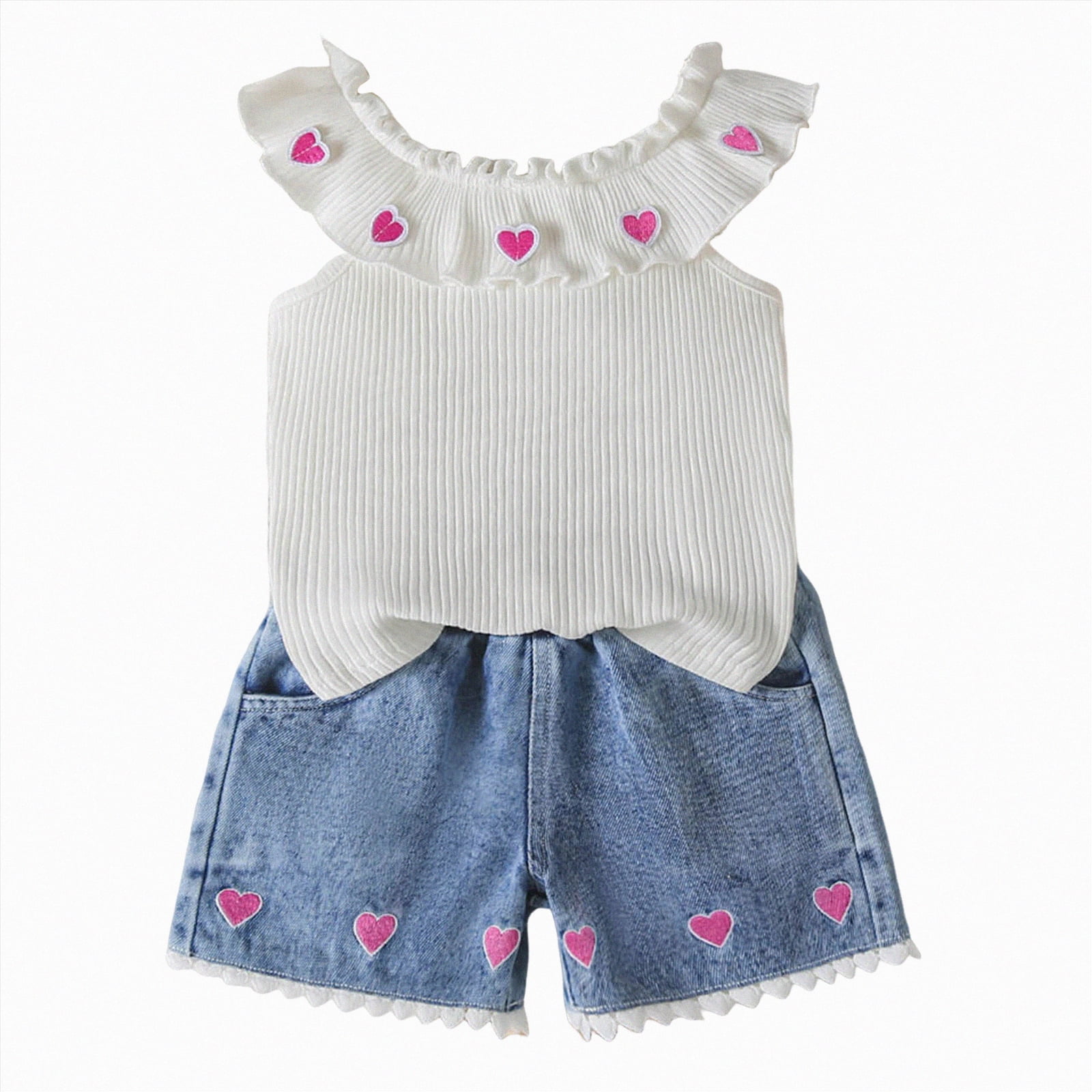 UAYOTSE Baby Girls Summer Outfit Set Breathable Cotton Short Sleeve Romper with Headband (White, 12-18 Months) 5cr0t