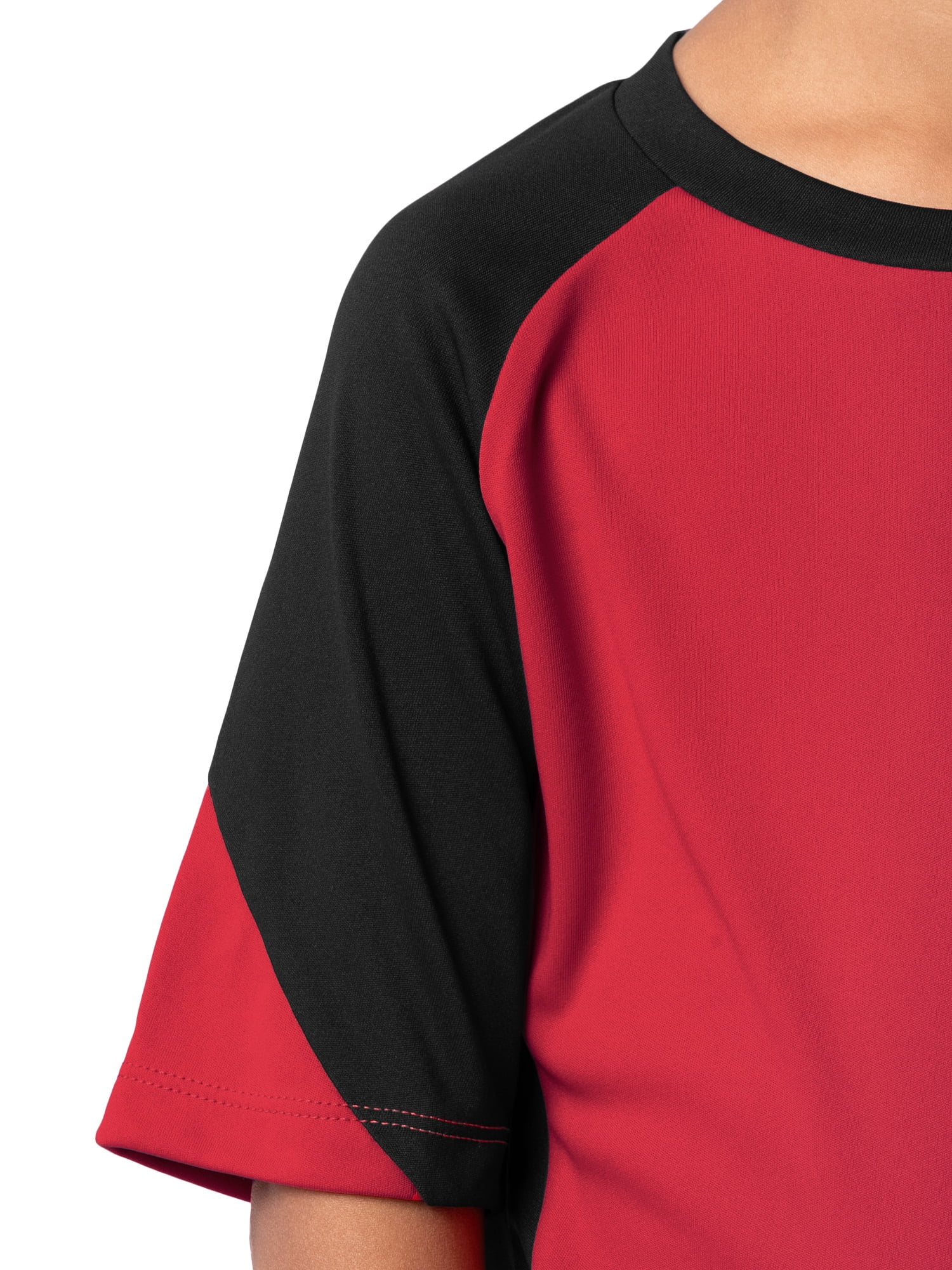 Athletic Works Boy's Active Sport Short Sleeve T-Shirt and Shorts Set (Red, Size 4-18) 576c4