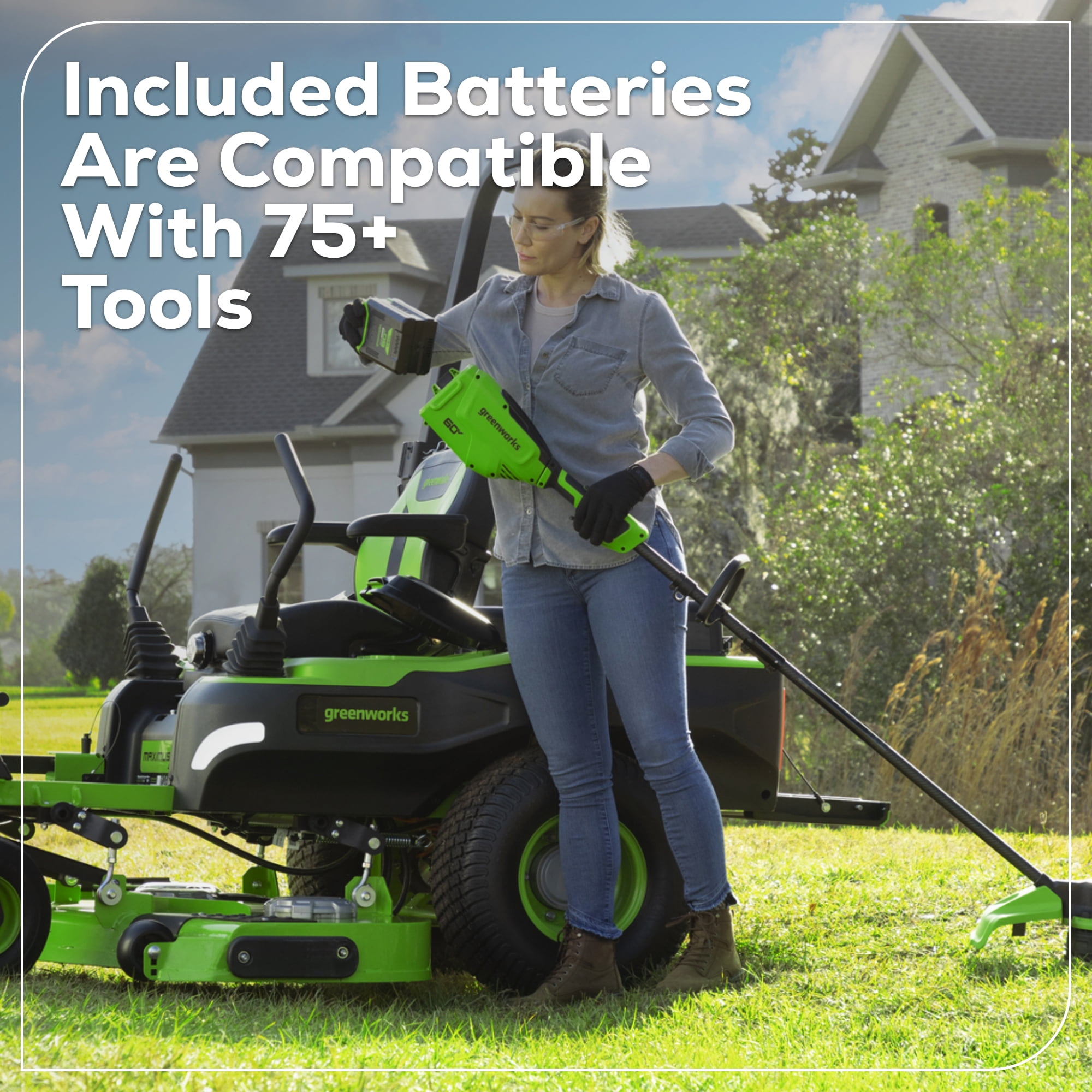 Greenworks 60V 54 in Maximus Zero Turn Riding Mower with 6 Batteries and 1.5kW Charger (54 in Deck) x2qi1