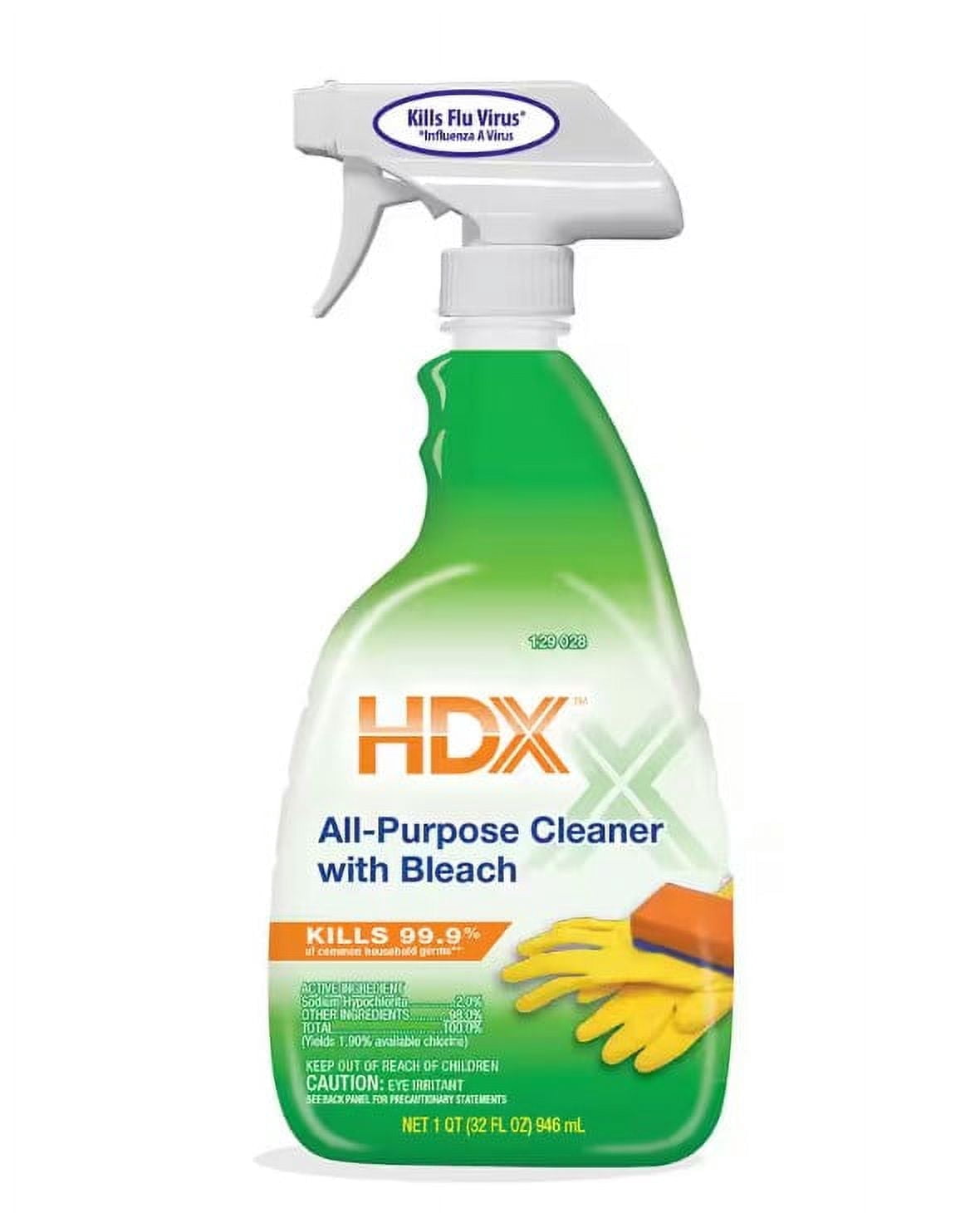 HDX All-Purpose Cleaner with Bleach, Heavy-Duty Multi-Surface Stain Remover (32 oz) f9ire