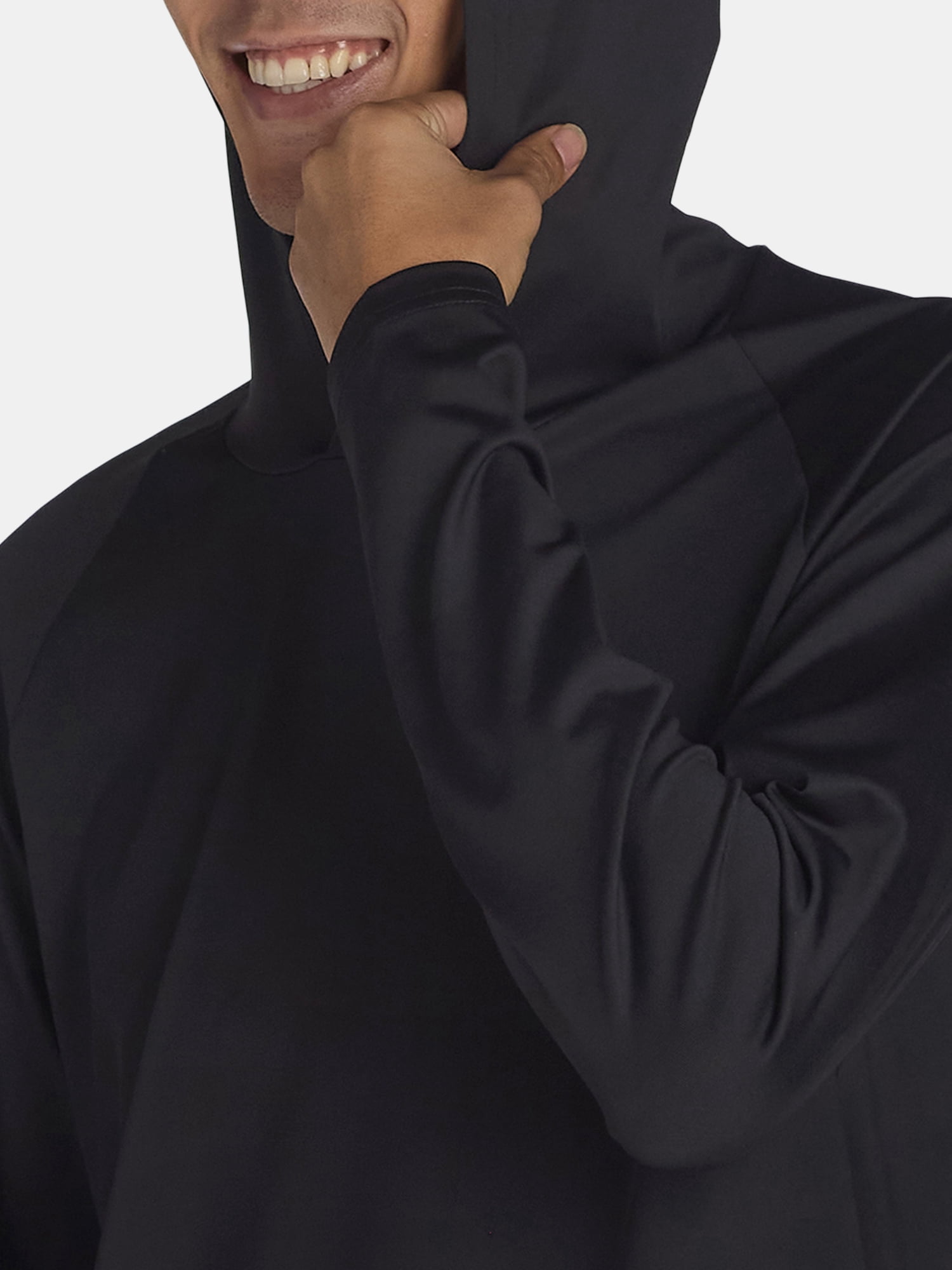 George Men's Hooded Sun Shirt UPF 50+ Long Sleeve Performance Tee (Black, S) c06el