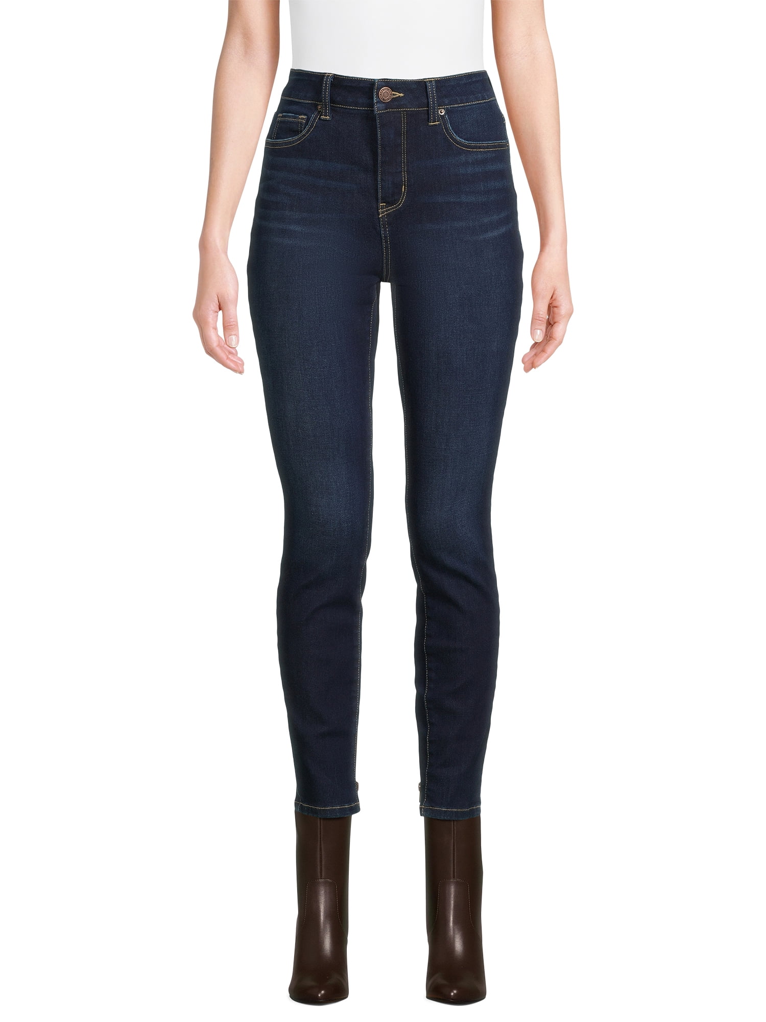 Time and Tru Women's High Rise Skinny Jeans (Grey, Size 2) 1yan0