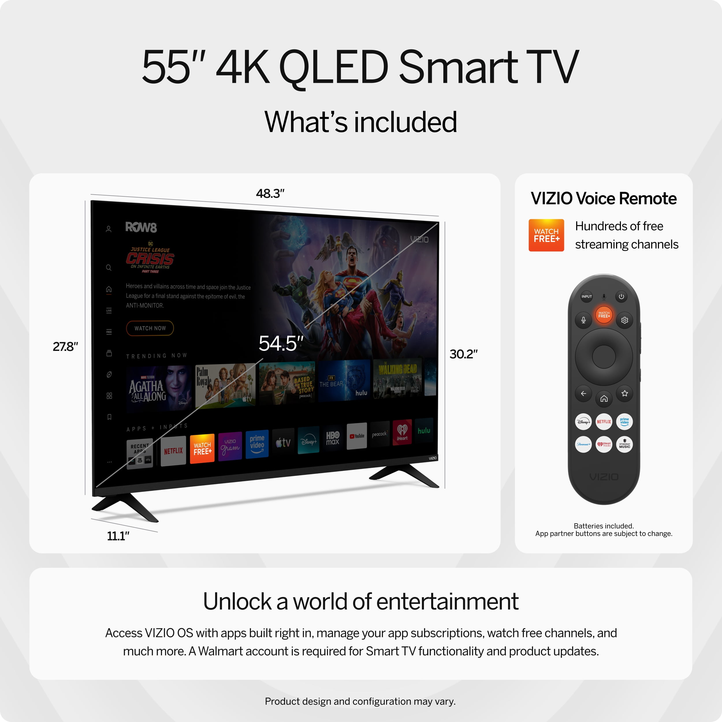 VIZIO 55 in Class Quantum 4K QLED HDR Smart TV (VQD55R-10) 5o3g0