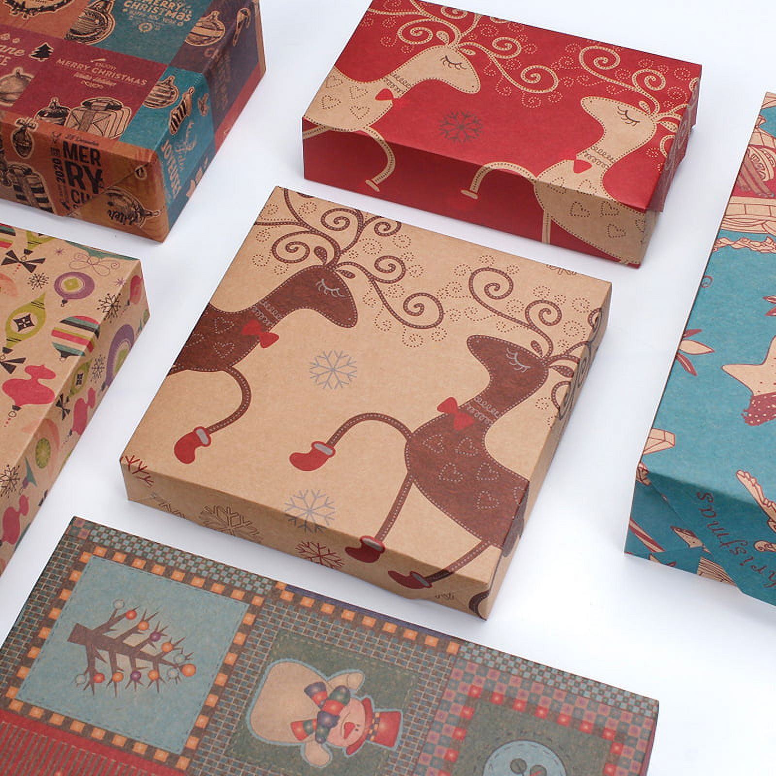 BEEPRINCESS Christmas Wrapping Paper Set, Holiday Kraft Gift Wrap with Festive Designs (9-Sheets, 30 in x 20 in) gzhwt