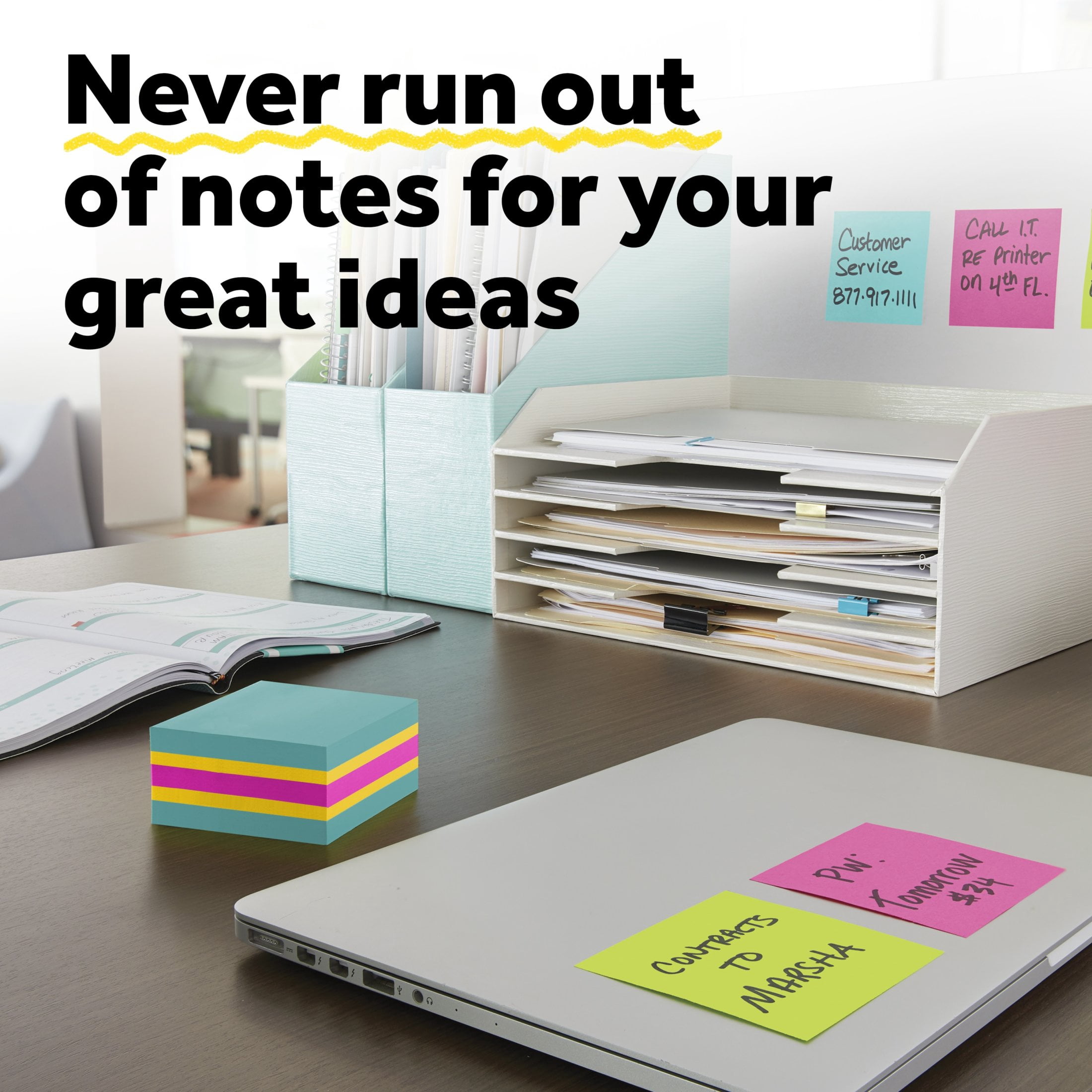 Post-it Super Sticky Notes Cube, Extra Adhesive Reminders, Assorted Bright Colors (3 in x 3 in, 360 Sheets) 2m83s