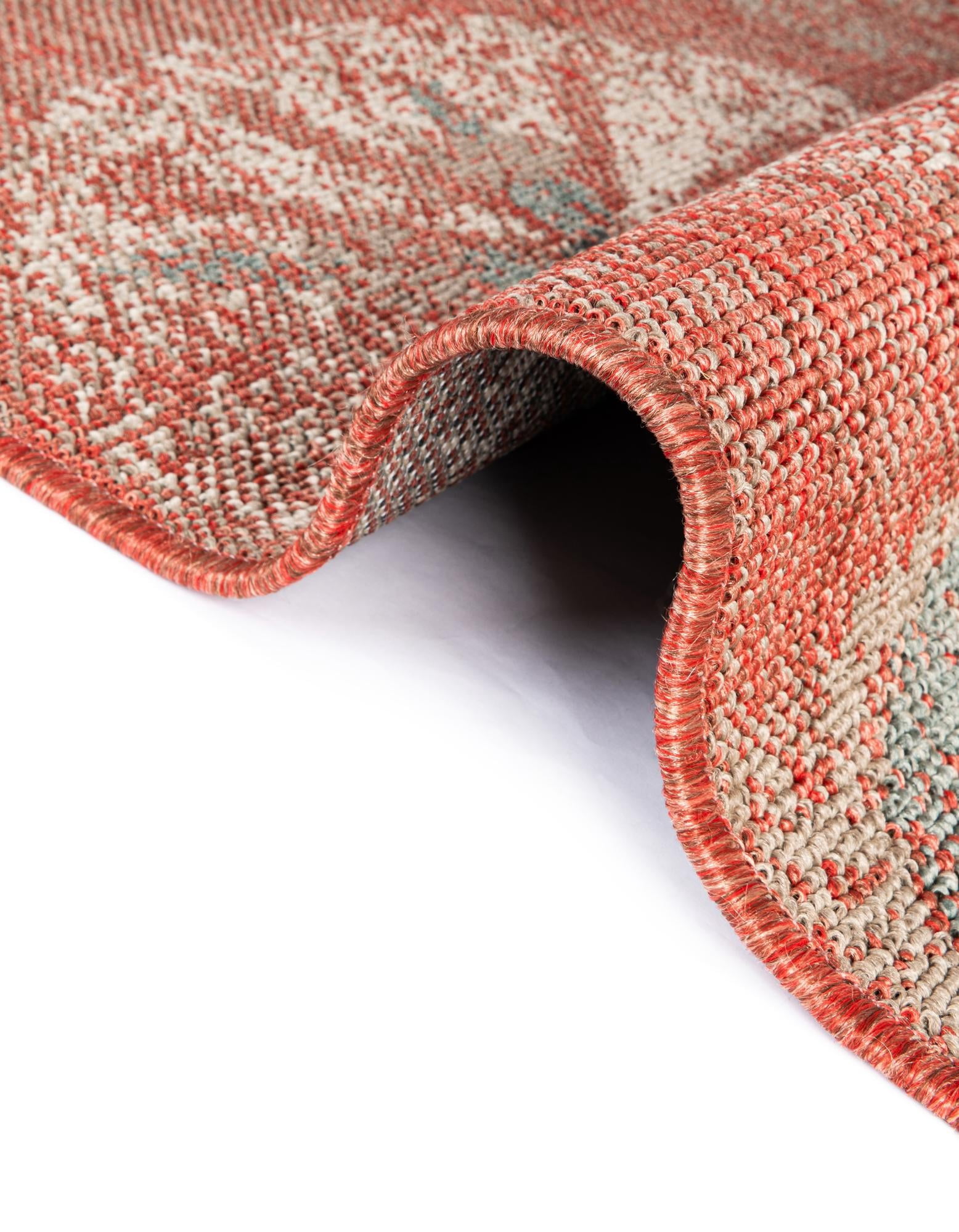 Unique Loom Outdoor Botanical Area Rug, Fern Pattern (Terracotta/Ivory, 7 ft 10 in Square) n5cwc