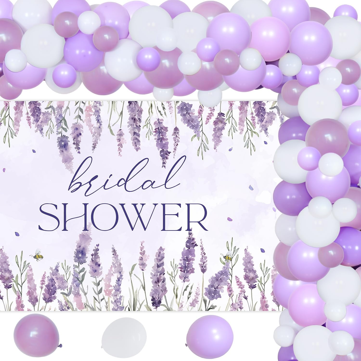 YO PERREO SOLA Lavender Bridal Shower Balloon Garland Arch Kit with Floral Backdrop (Purple, 71 Pieces) 4nf1f