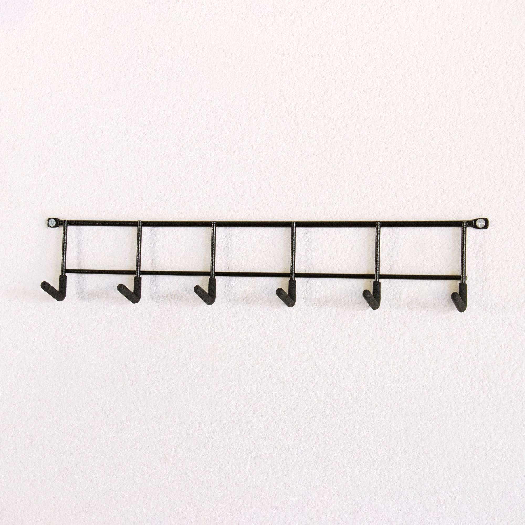 Hyper Tough Steel Multi-Hook Rack, Heavy-Duty Wall Mounted Storage Organizer (Black, 17 in) n39fb