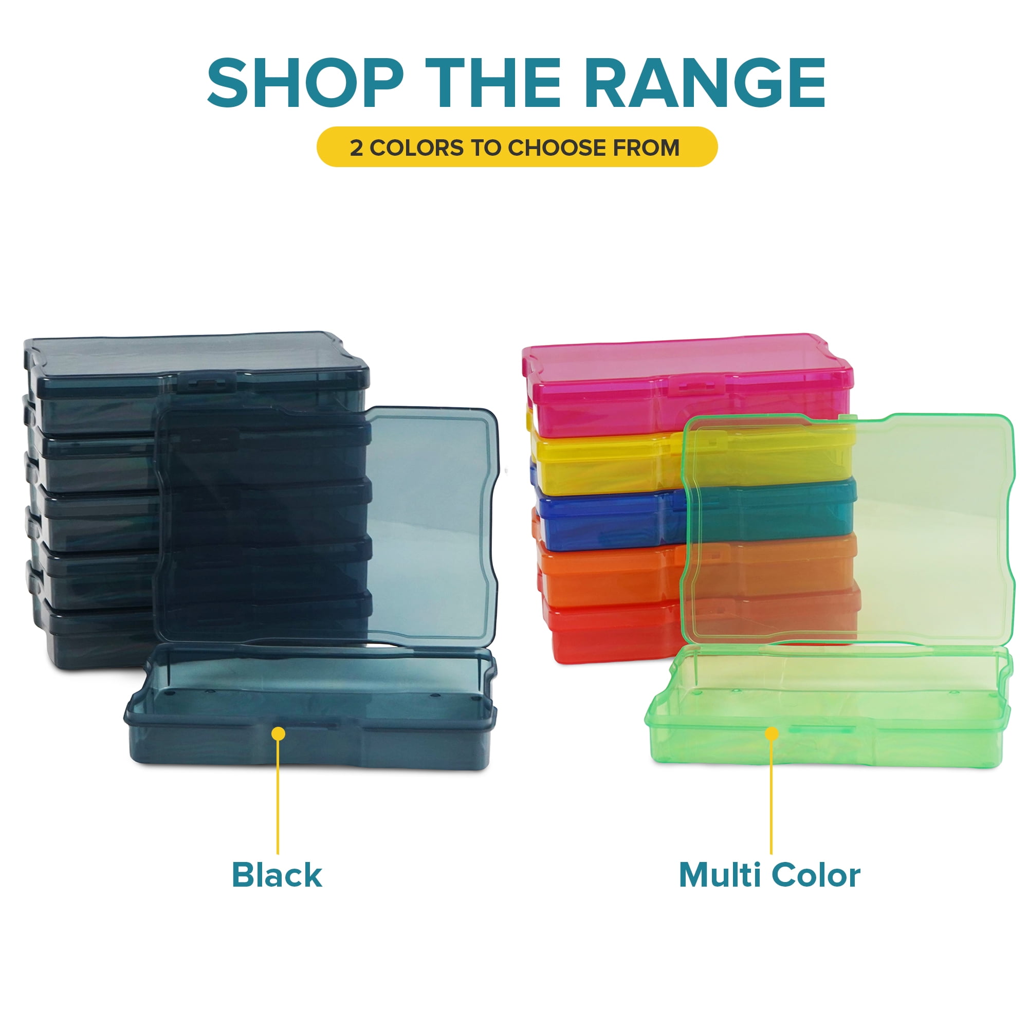 Artist Concepts Stackable Craft Storage Containers, Durable Art Supply Organizer (Black, 6-Pack) g4d2n