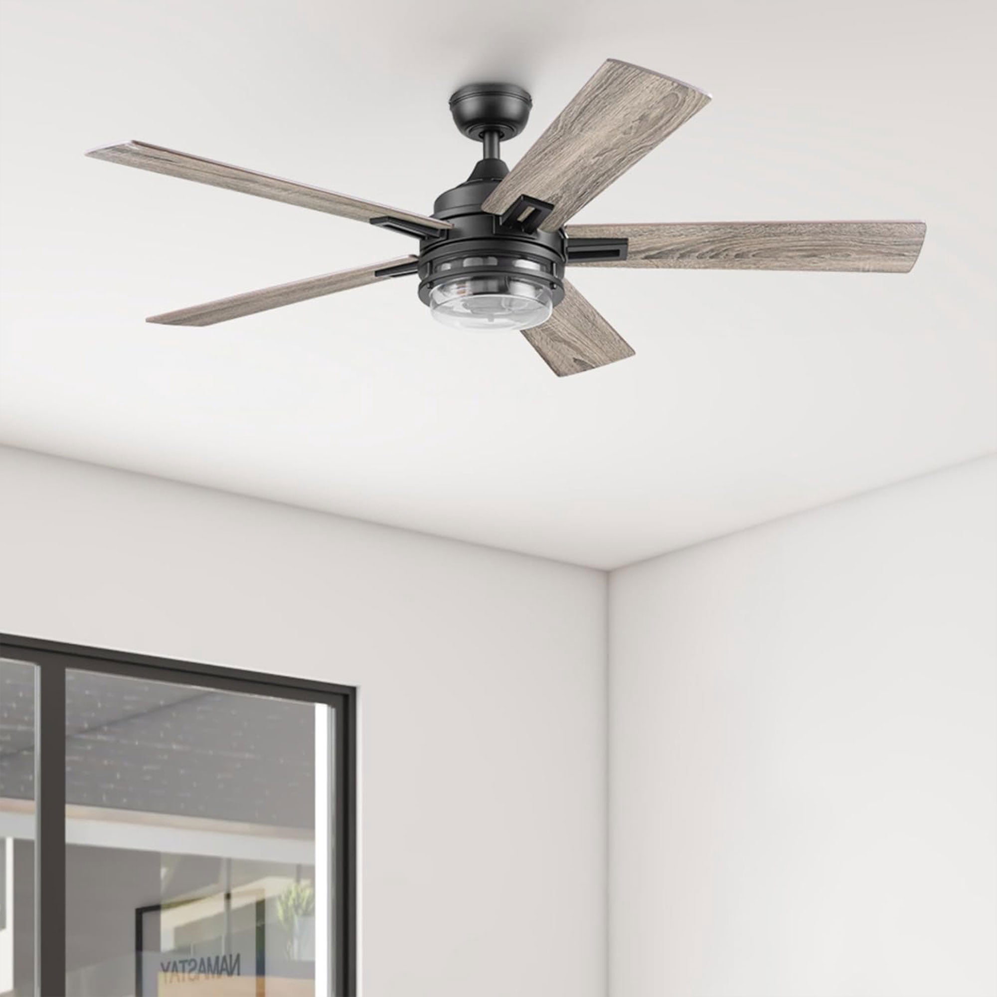 Honeywell Myers Park 52 in Ceiling Fan with Remote and Reversible Blades (Matte Black, 52 in) eyeup