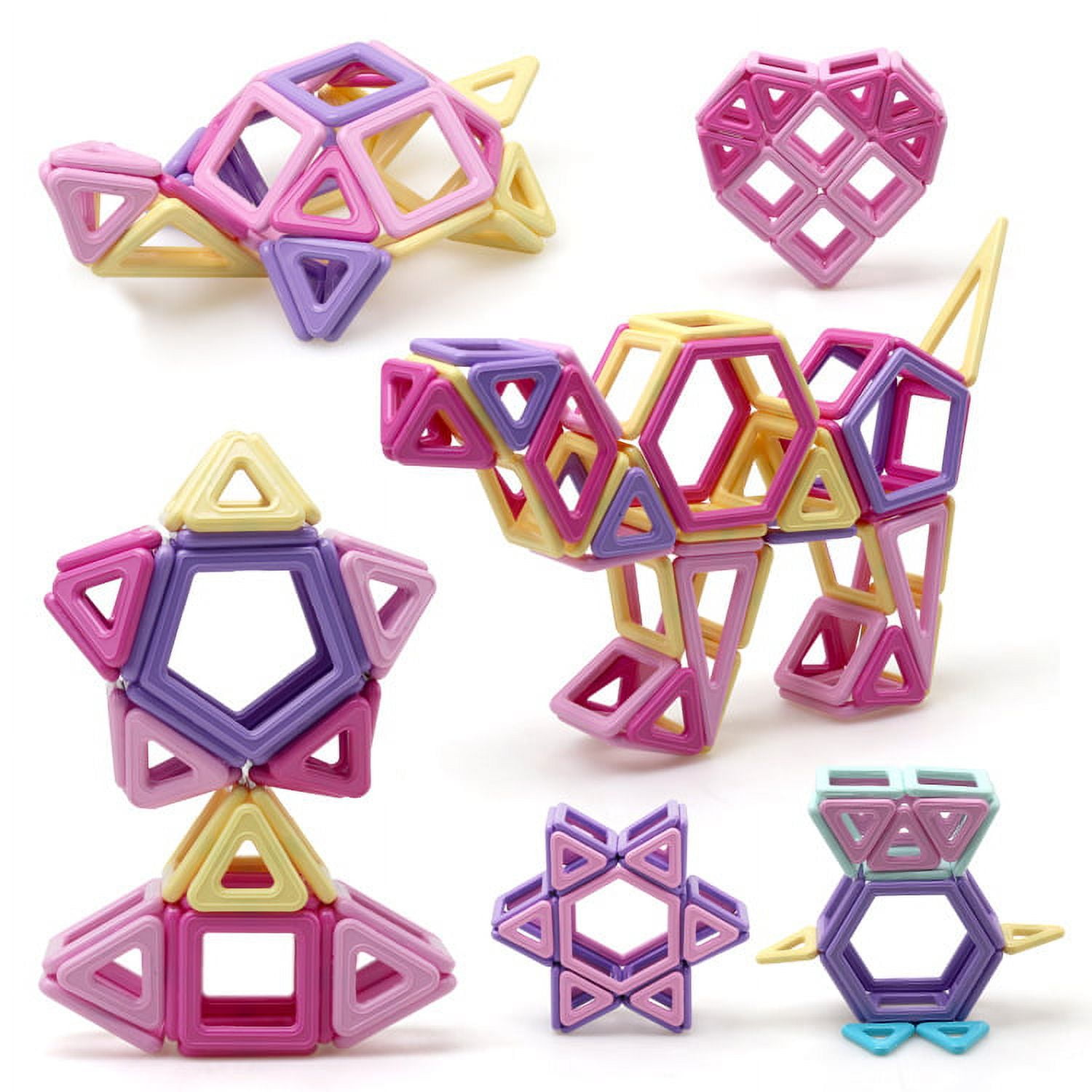 MODANU Magnetic Building Blocks STEM Educational Tiles Set (Multicolor, 58 Pieces) jll83