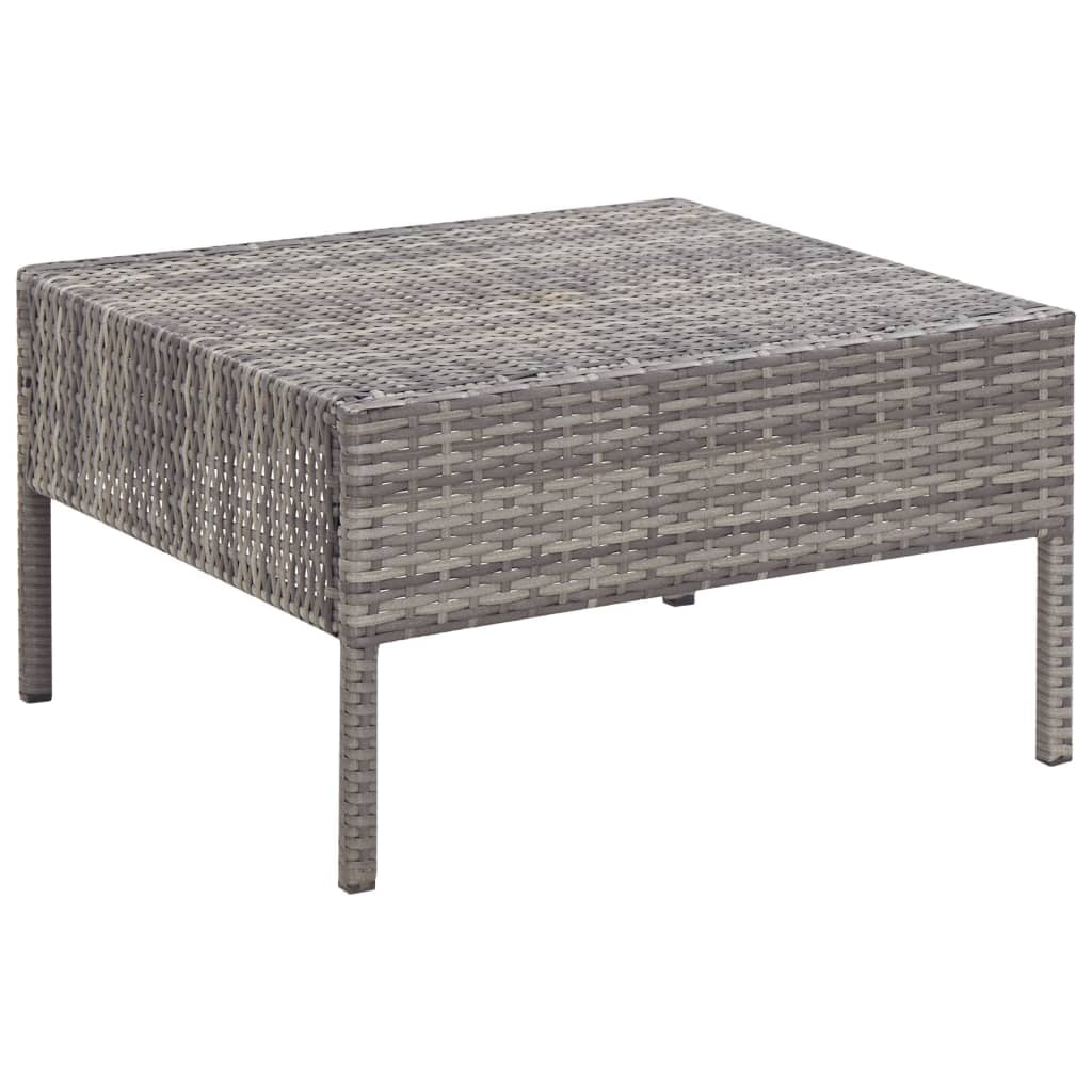 vidaXL 6-Piece Outdoor Patio Sectional Sofa Set with Coffee Table (Grey, 6-Piece Set) jaun0