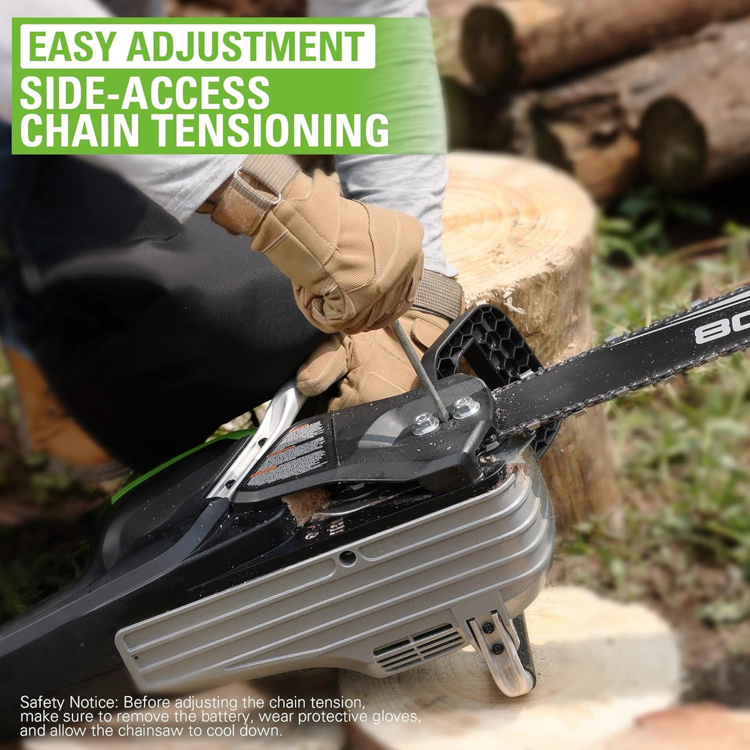 Greenworks 80V 20 in Brushless Cordless Chainsaw (High-Torque Power for Tree Felling and Pruning, Tool Only) h6gwx
