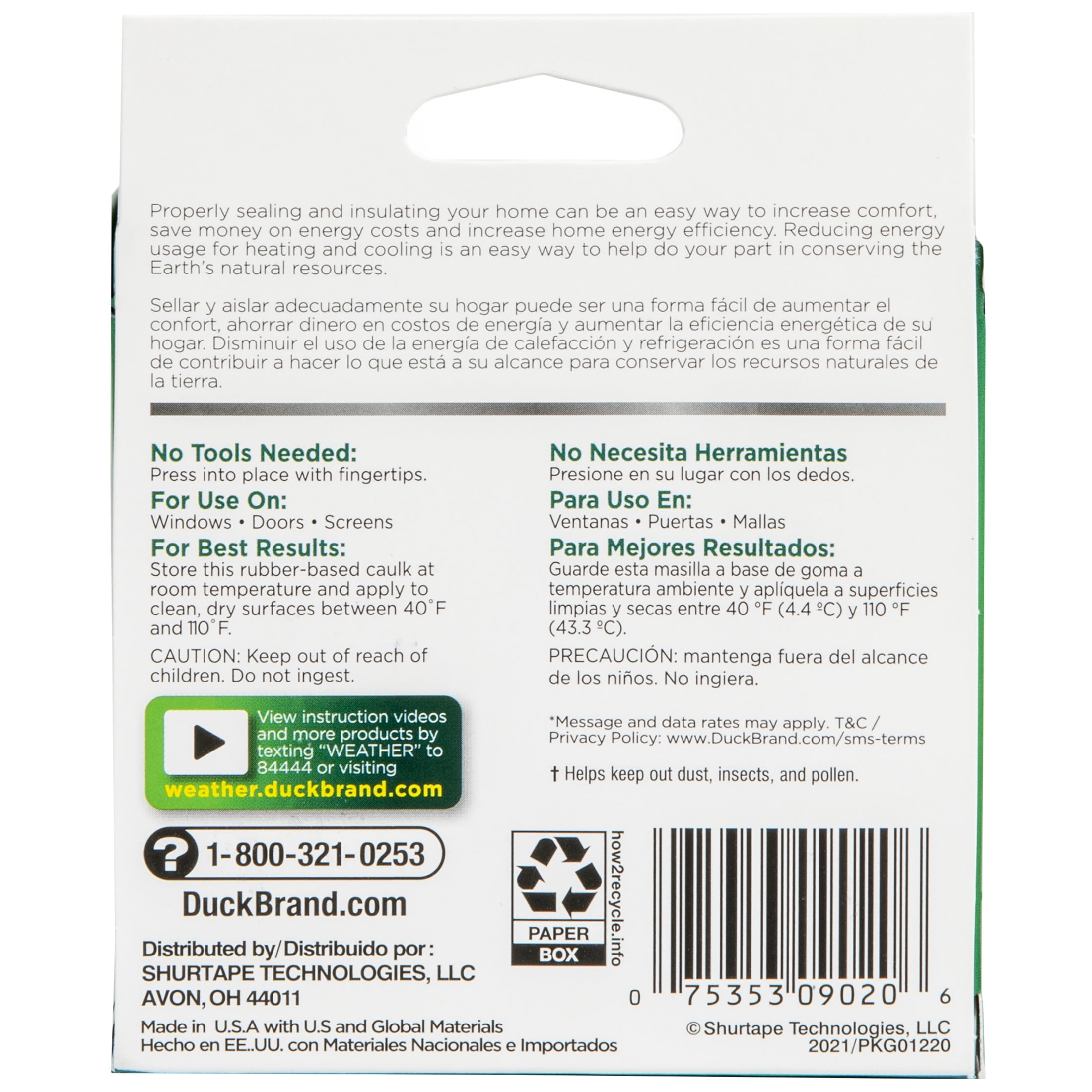 Duck Brand Rubber Rope Caulk for Windows and Doors (White, 0.125 in. x 35 ft.) qspd3