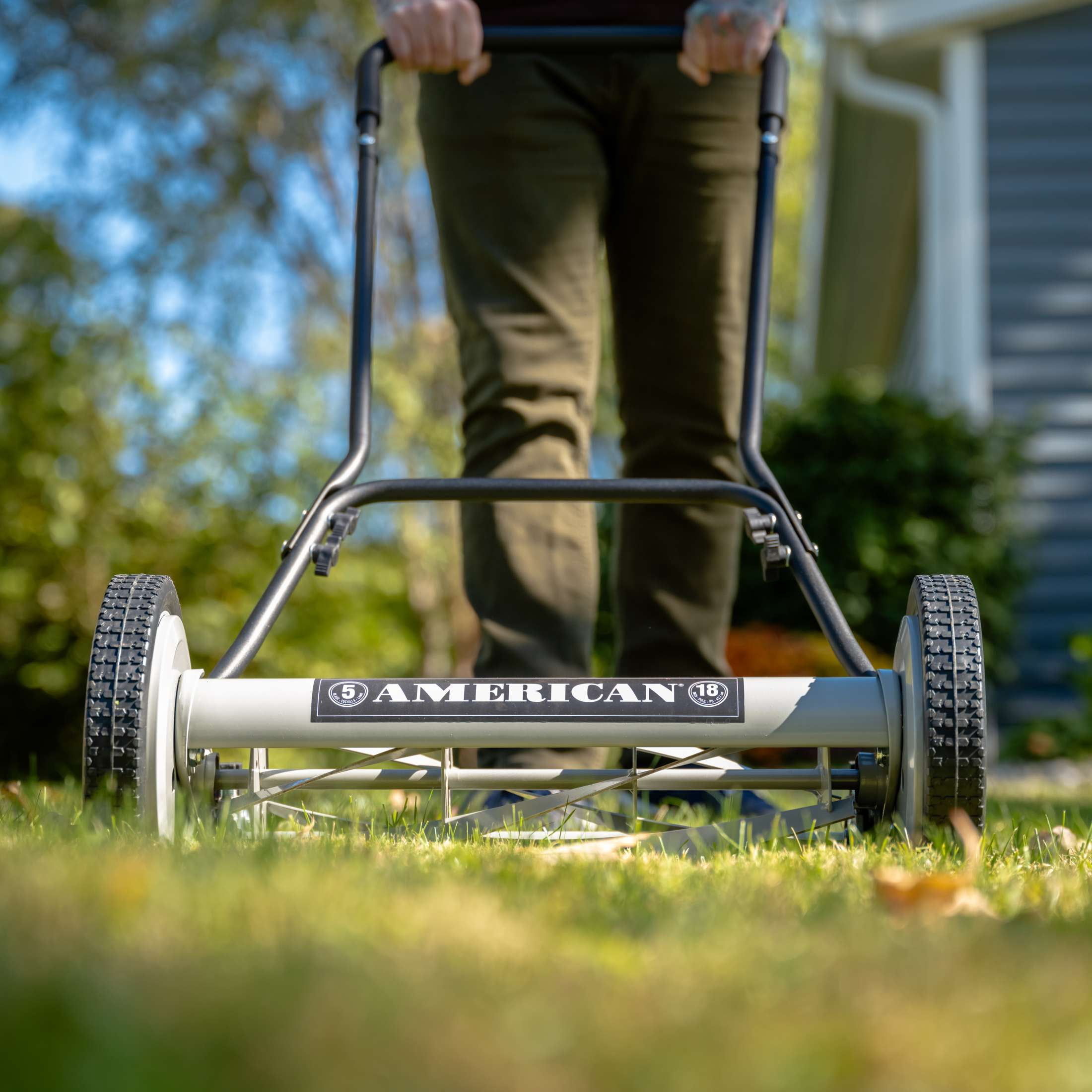 American Lawn Mower 1815-18 Push Reel Mower (Blue, 18 in) pmhhd