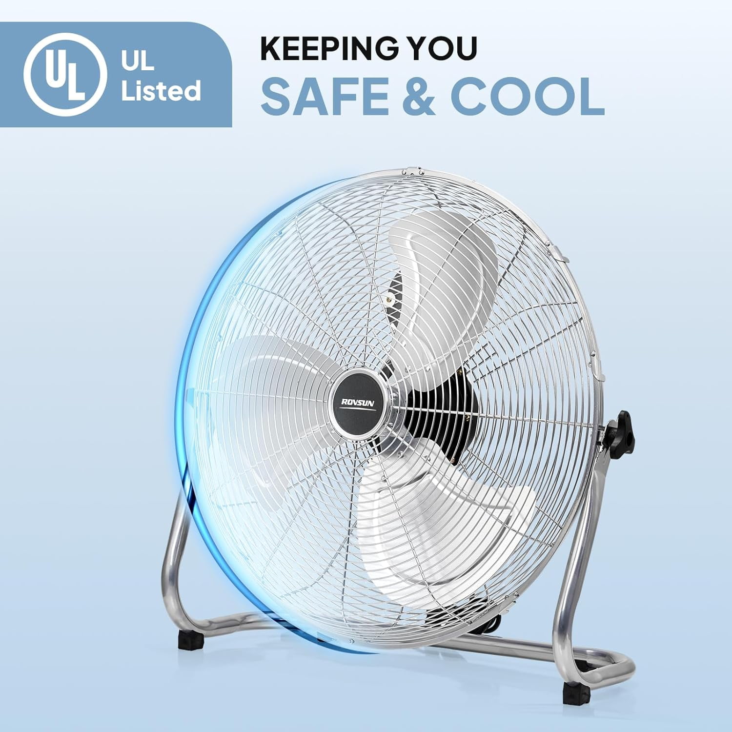 VINGLI High Velocity Floor Fan, Heavy Duty Industrial Metal Box Fan with Adjustable Tilt (Black, 12 in) 4j2xq