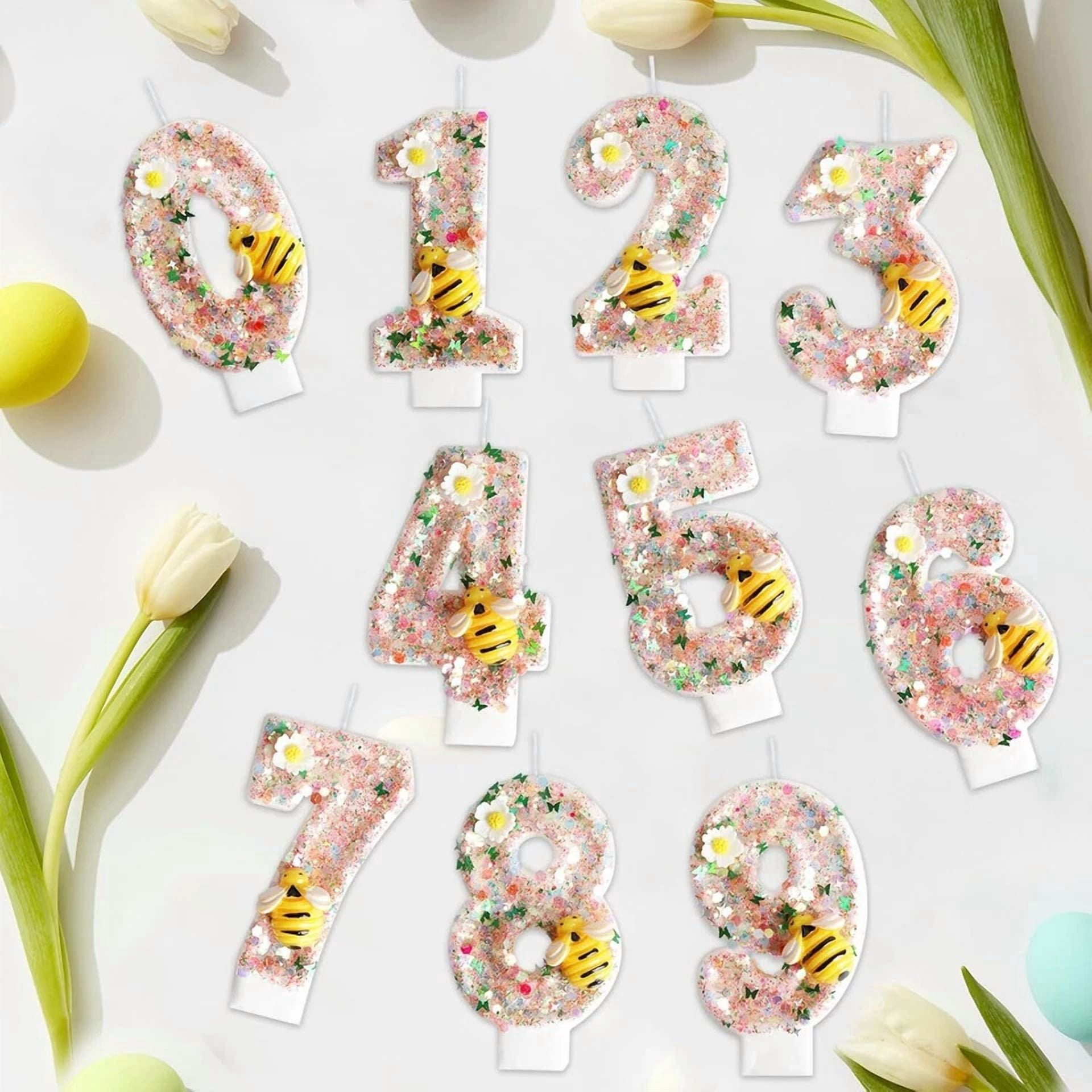 VAULT Birthday Number Candle (Yellow Bee, 2.95 in) tpqfl