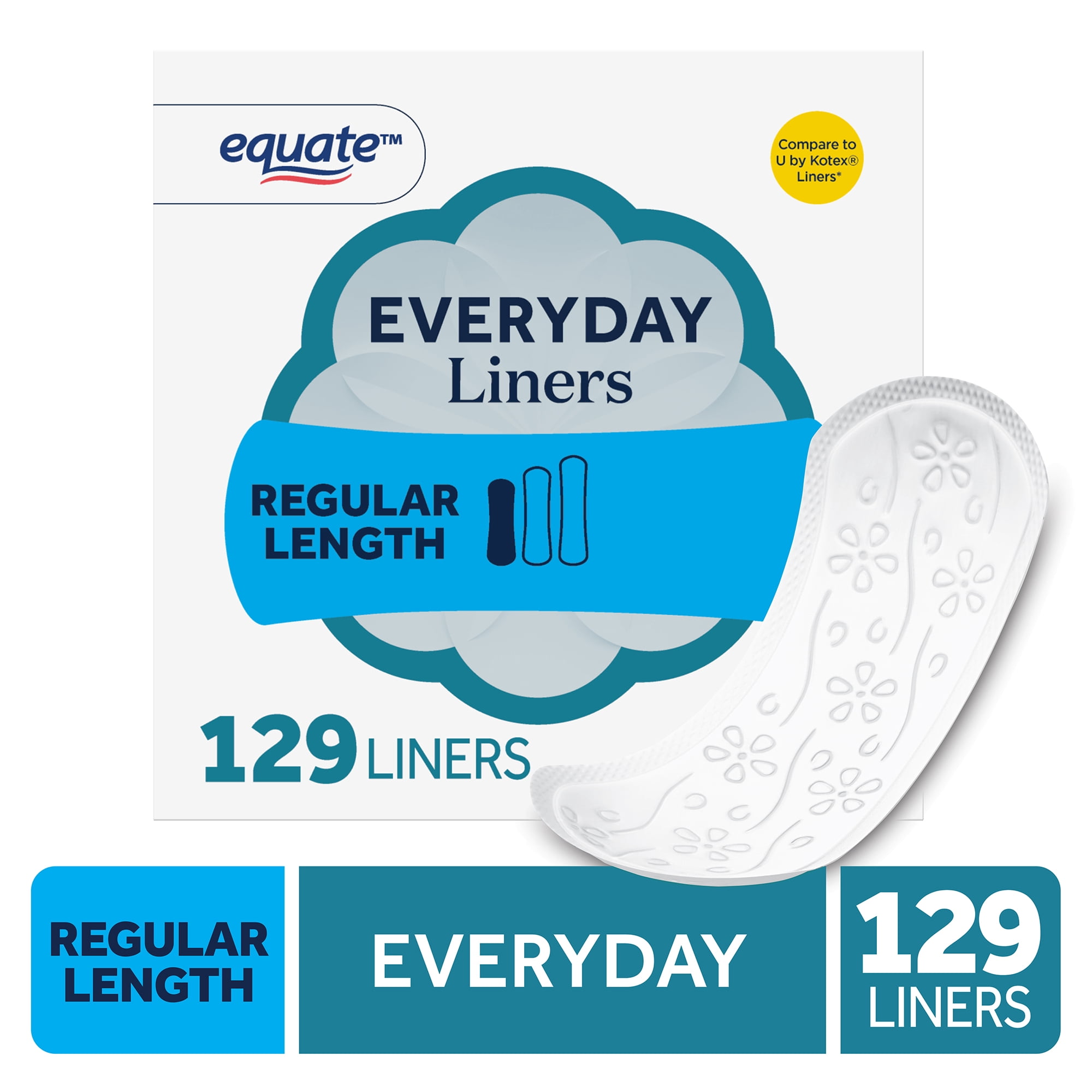 Equate Light Protection Everyday Panty Liners (Regular, 129 Count) wjb6n