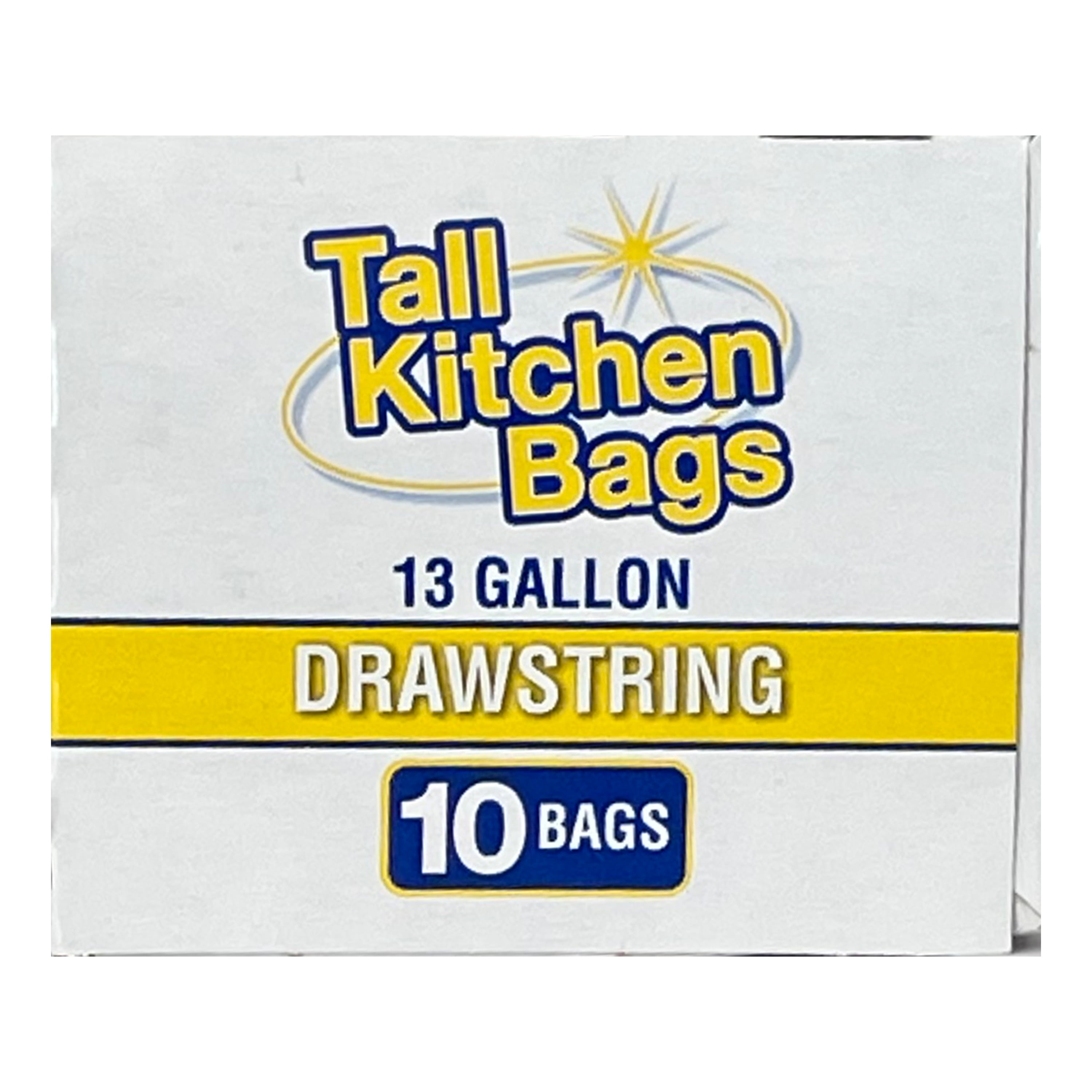 Basic Kitchen Trash Bags with Drawstring Closure (13 Gallon, 10 Count) snjox