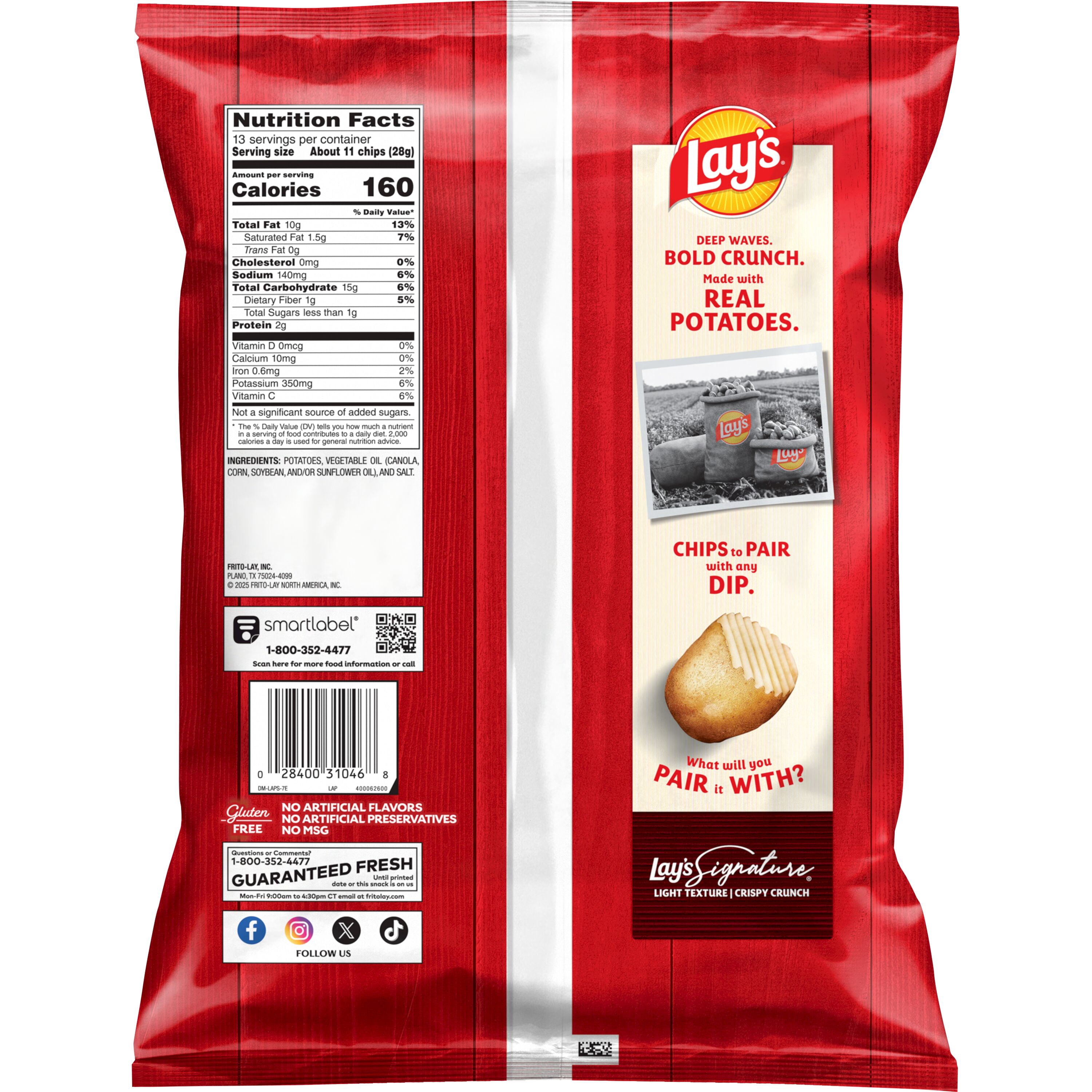 Lay's Wavy Original Potato Chips (Classic Sea Salt, 13 oz) mzn12