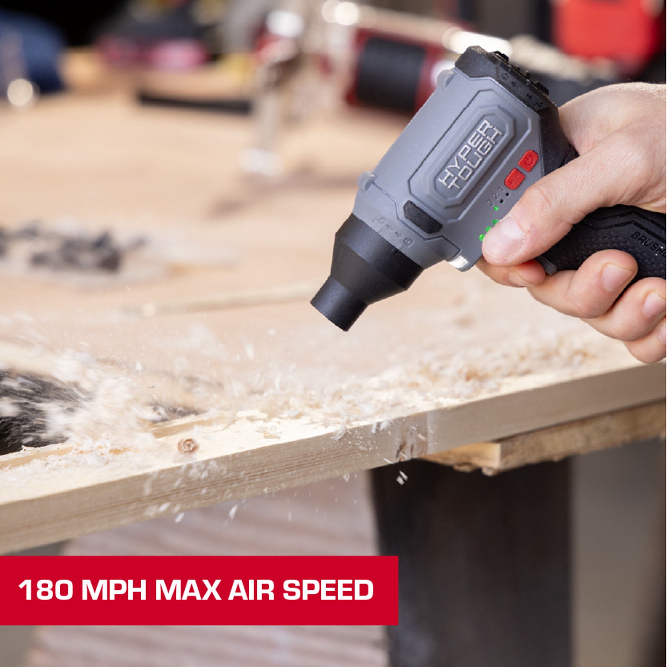 Hyper Tough 12V Cordless Leaf Blower with 180-MPH Airflow and 1.5Ah Lithium-Ion Battery (12V, 1.5Ah) sb54o