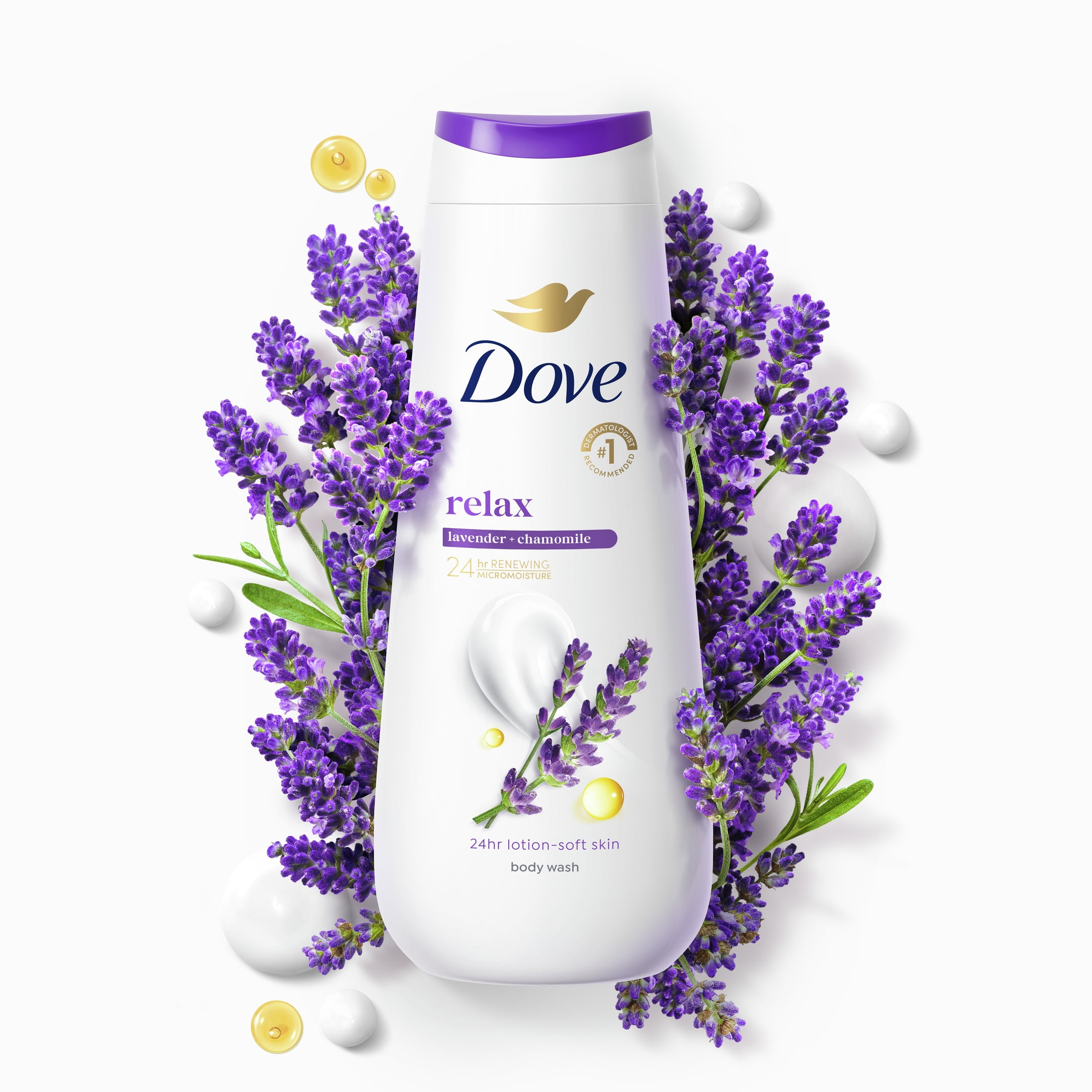 Dove Relaxing Body Wash with Lavender Oil & Chamomile, Moisturizing Cleanser (Lavender, 20 oz) 2toyp