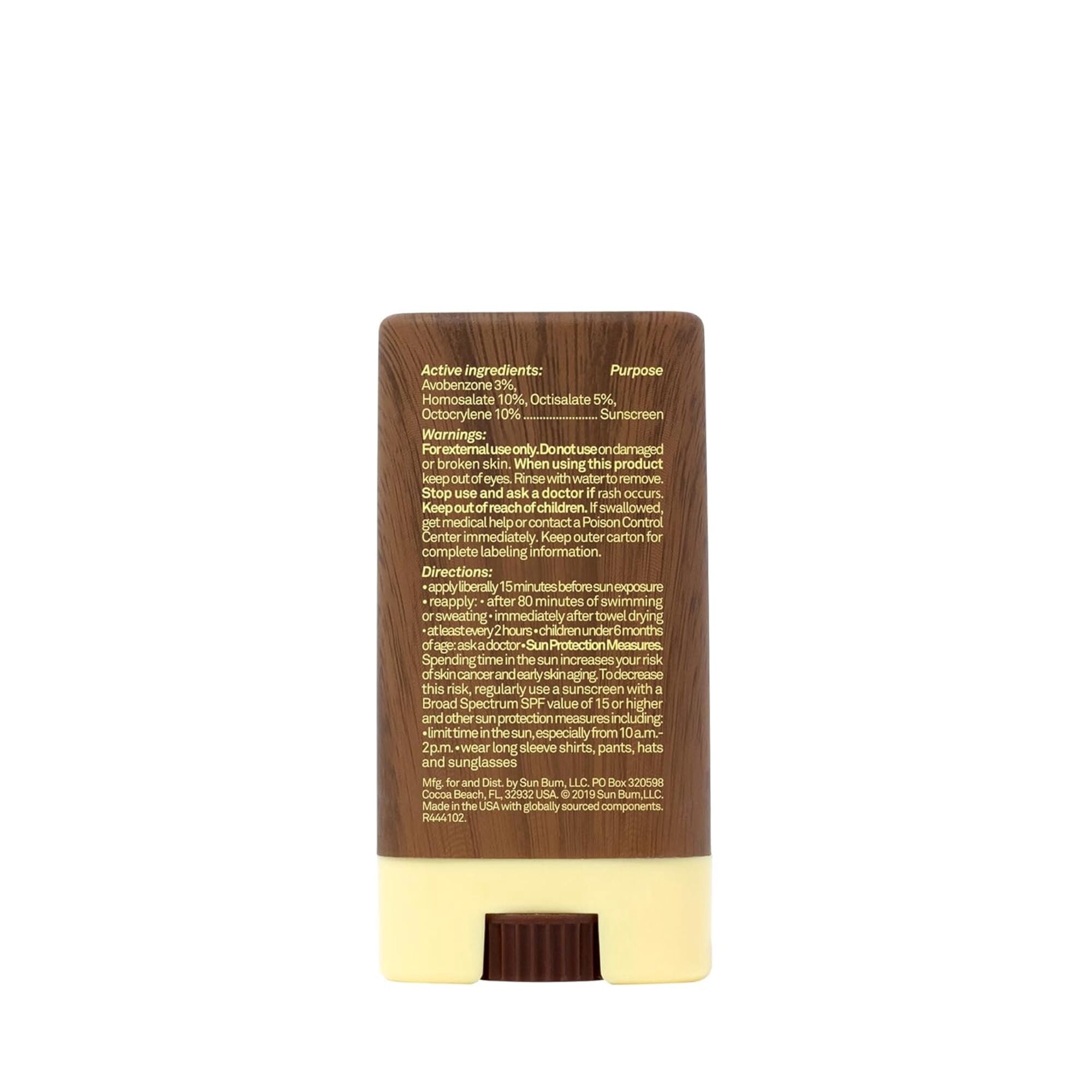 Sun Bum Original SPF 30 Sunscreen Face Stick, Moisturizing UVA/UVB Protection (0.45 oz) 1t57y