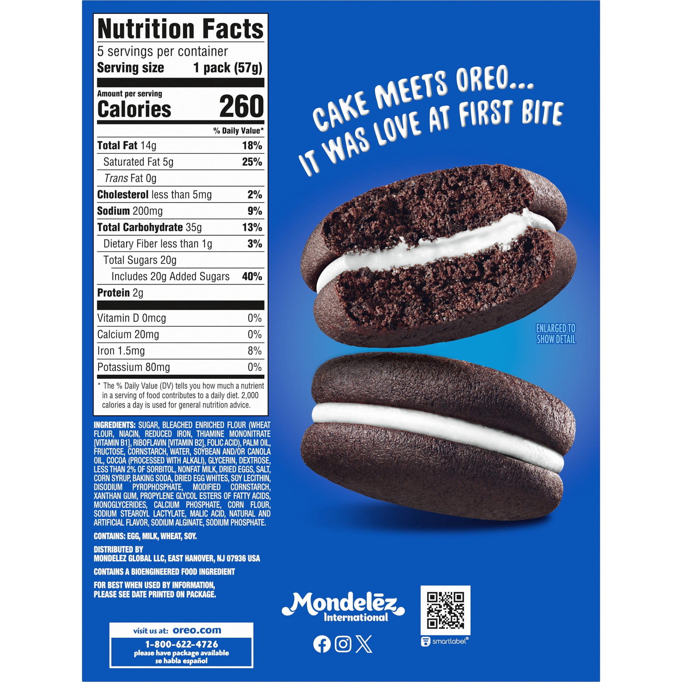 OREO Cakesters Soft Snack Cakes, Chocolate Sandwich Cookie Flavor, (6 Pack, 10.1 oz Total) bo281