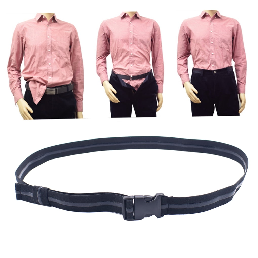 LOLIPPYY Shirt Stay Belt Non-Slip Anti-Wrinkle Tuck Holder for Dress Shirts (Black, M) khl1r