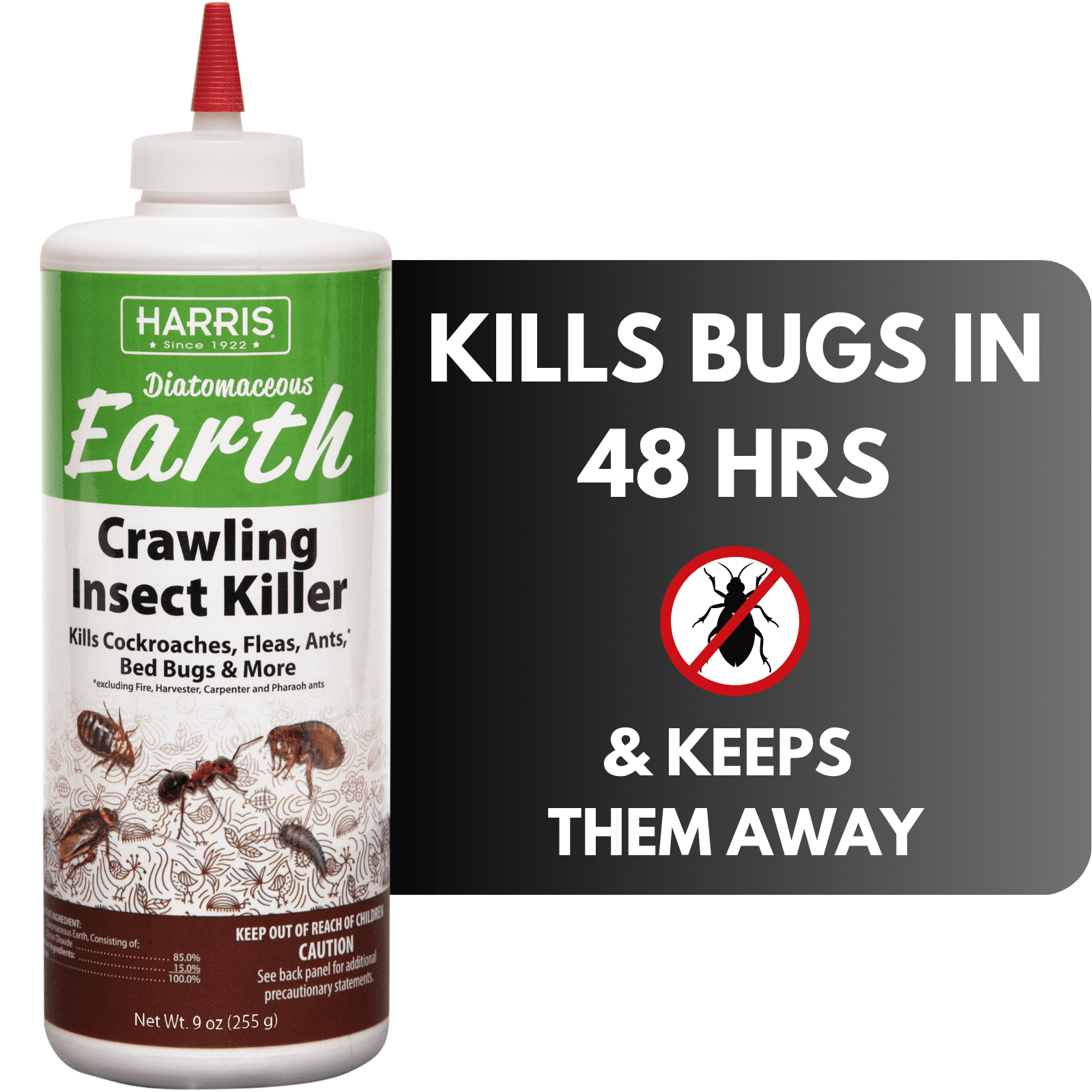 Harris Diatomaceous Earth Crawling Insect Killer Powder (Natural Pest Control, 9 oz) dmorw