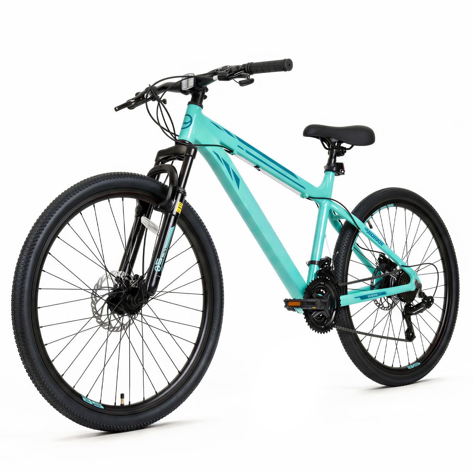 Hykolity 26 Inch Mountain Bike, 21-Speed Full Suspension MTB with Aluminum Frame (Light Aqua, 26 in) 137il