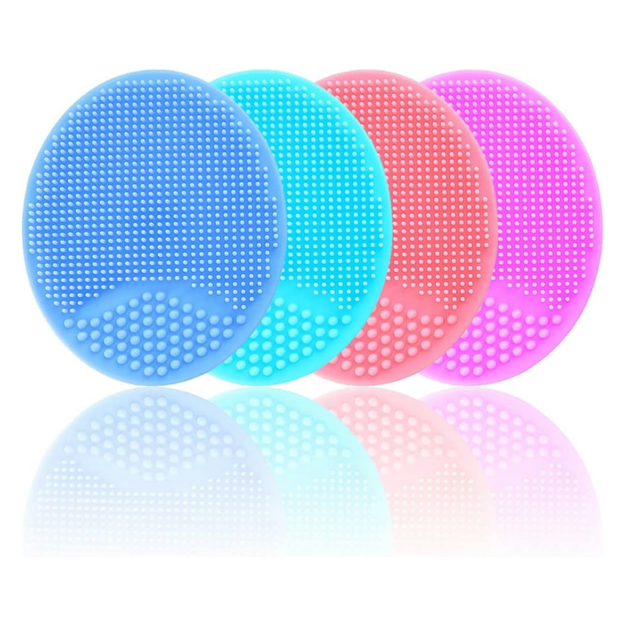 SUWU Silicone Facial Cleansing Brush and Face Exfoliator Pad for Pore Cleaning (4 Pack) hlifq