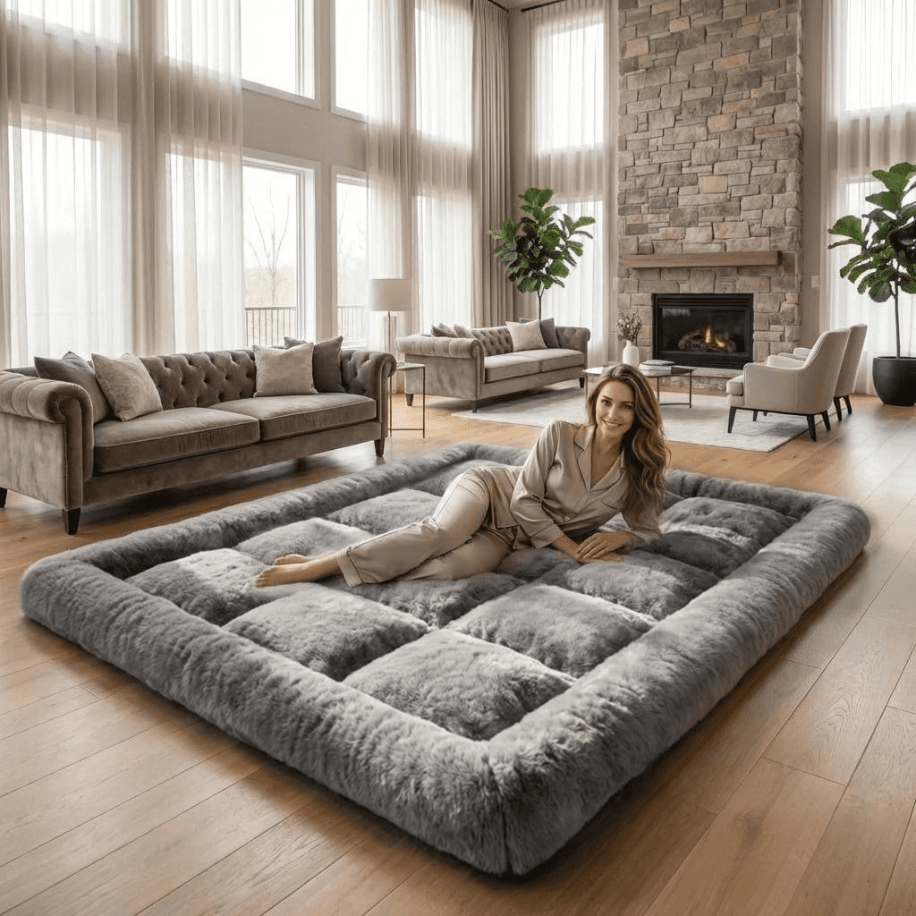 ComfortCloud Foldable Floor Mattress, Plush Memory Foam Sleeping Pad for Guest Room and Camping (Grey, 75 in x 54 in) x8dg4