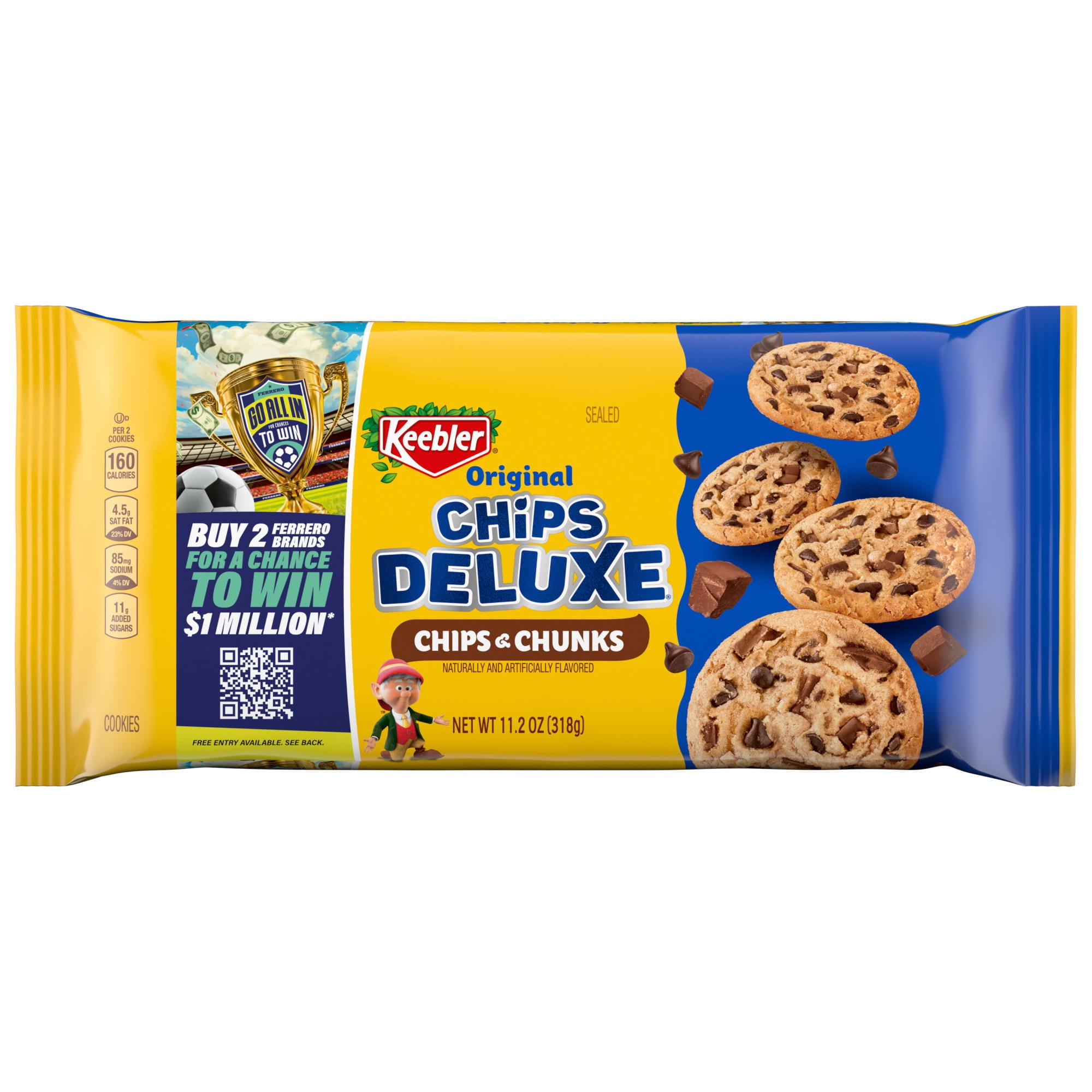 Keebler Chips Deluxe Cookies, Chocolate Chip & Fudge Chunks (11.2 oz) sea93