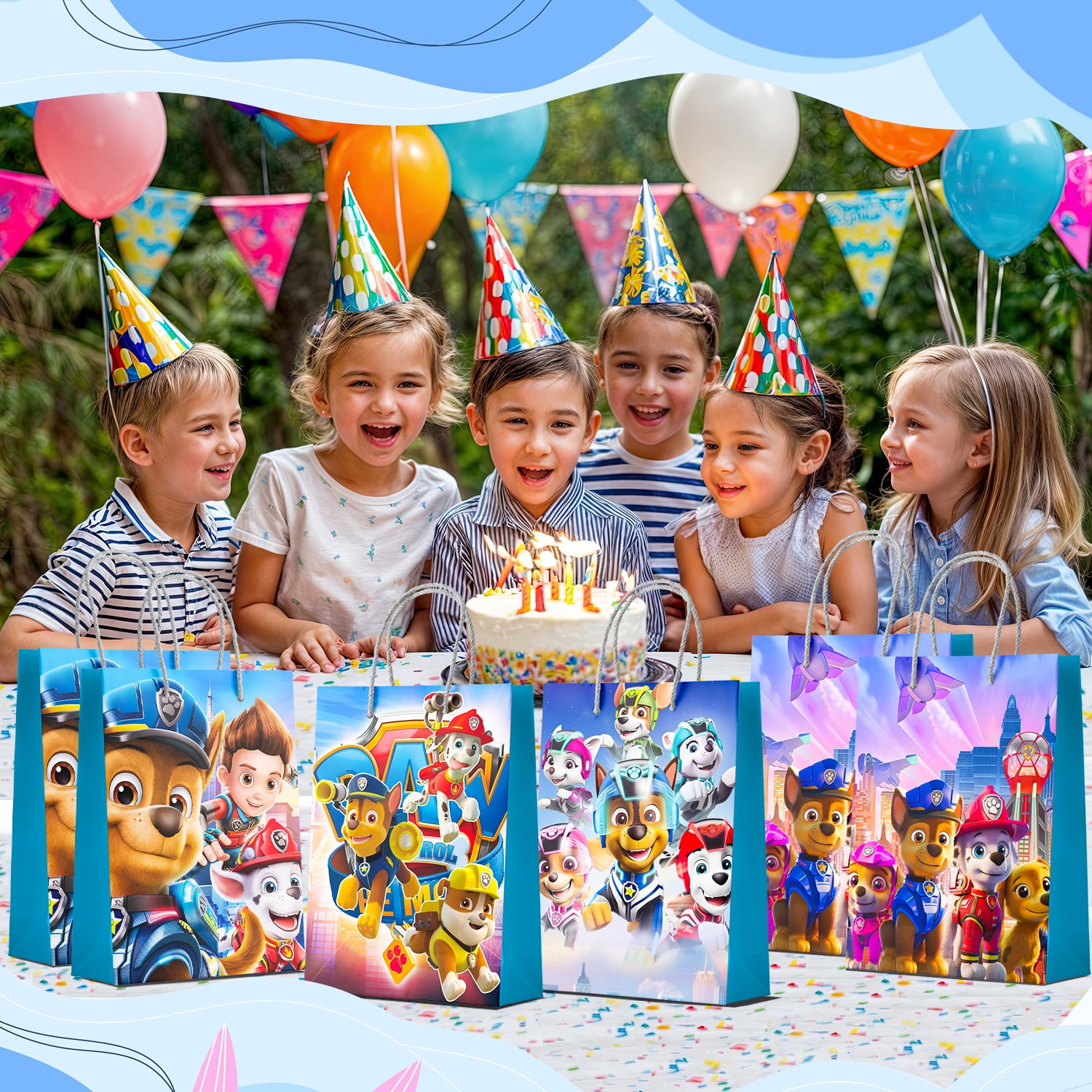 Party Vault Cartoon Dog Party Gift Bags (Multicolor, 16 Pack) ubfbu