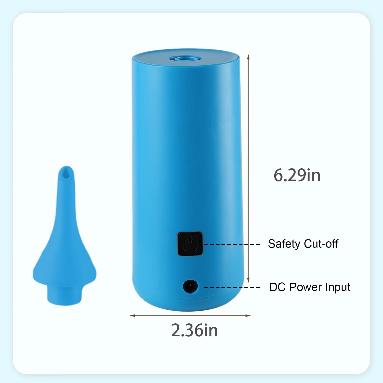 Disen Electric Balloon Pump Dual Nozzle Portable Inflator for Party Decorations (Blue, 1 Pack) zvwb0