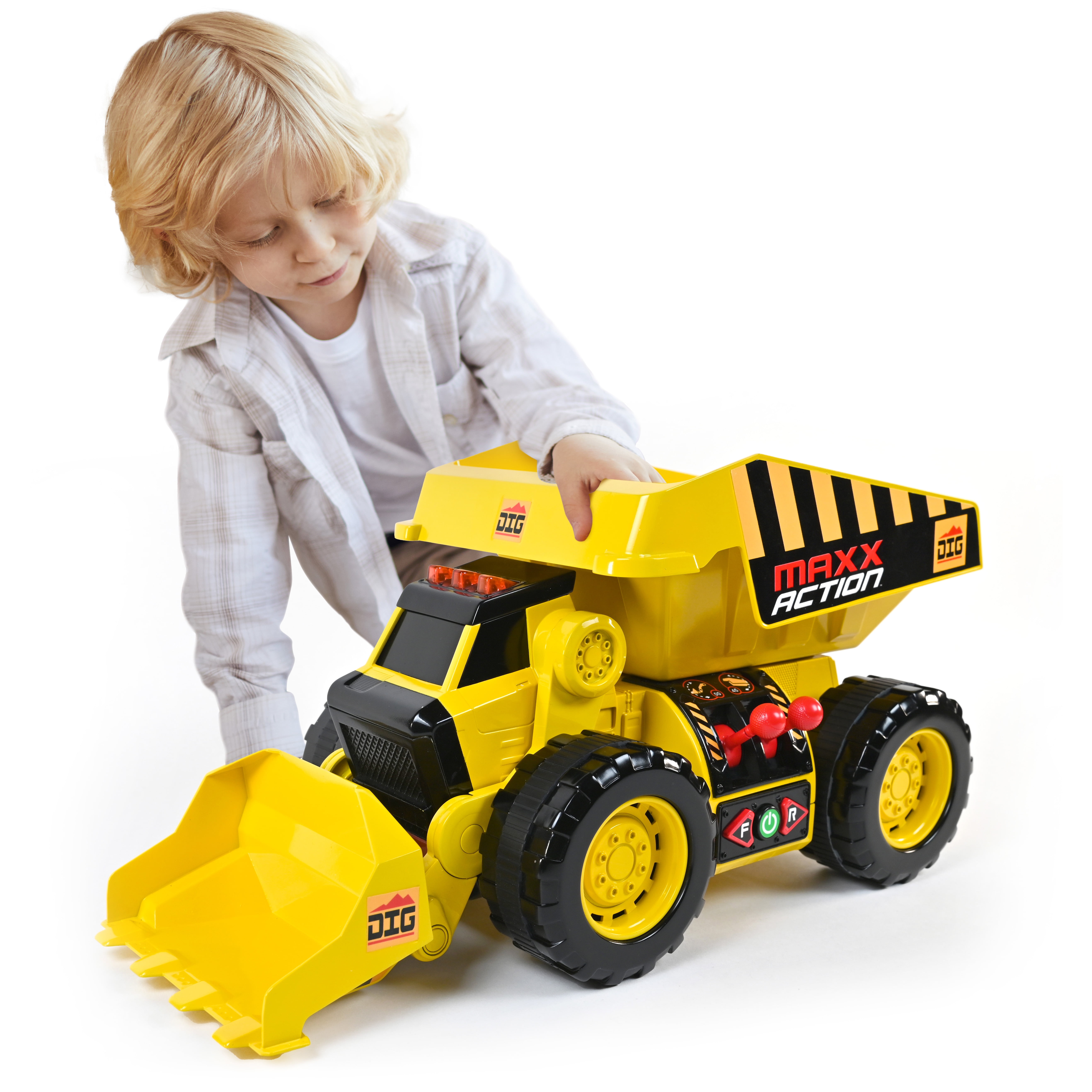 Maxx Action Motorized 2-in-1 Dig Rig Construction Truck with Lights and Sounds (18 in) ngemg