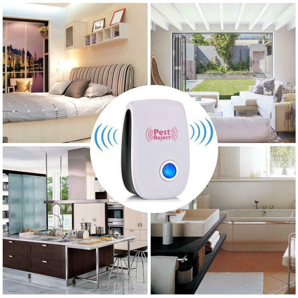 CURUK Ultrasonic Pest Repellent Device, Silent Electronic Rodent Control (White, 4 Pack) k0x24