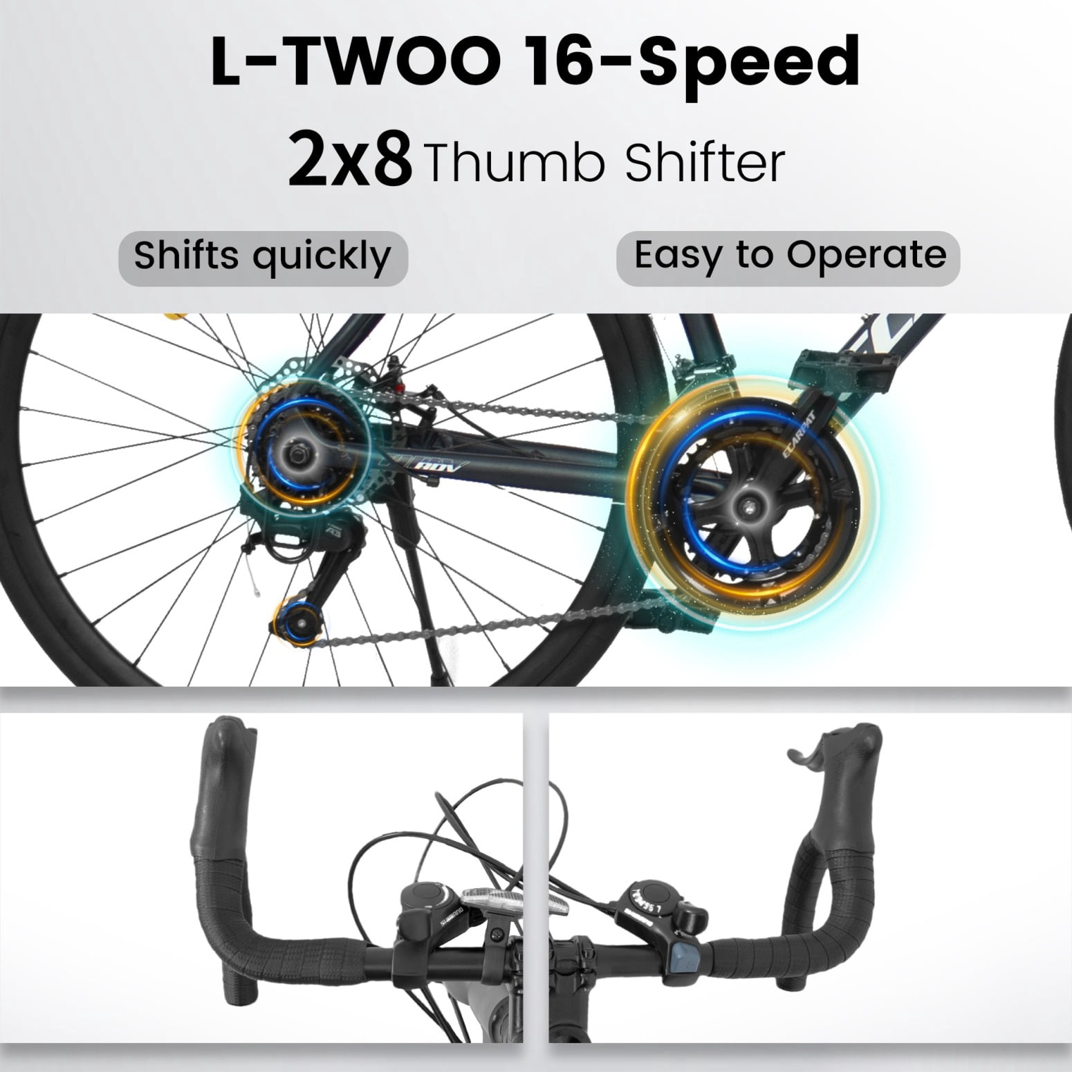 Voqoomkl 16-Speed Aluminum Road Bike, Lightweight Hybrid Commuter Bicycle with Disc Brakes (Cream, 700C) wq8jm