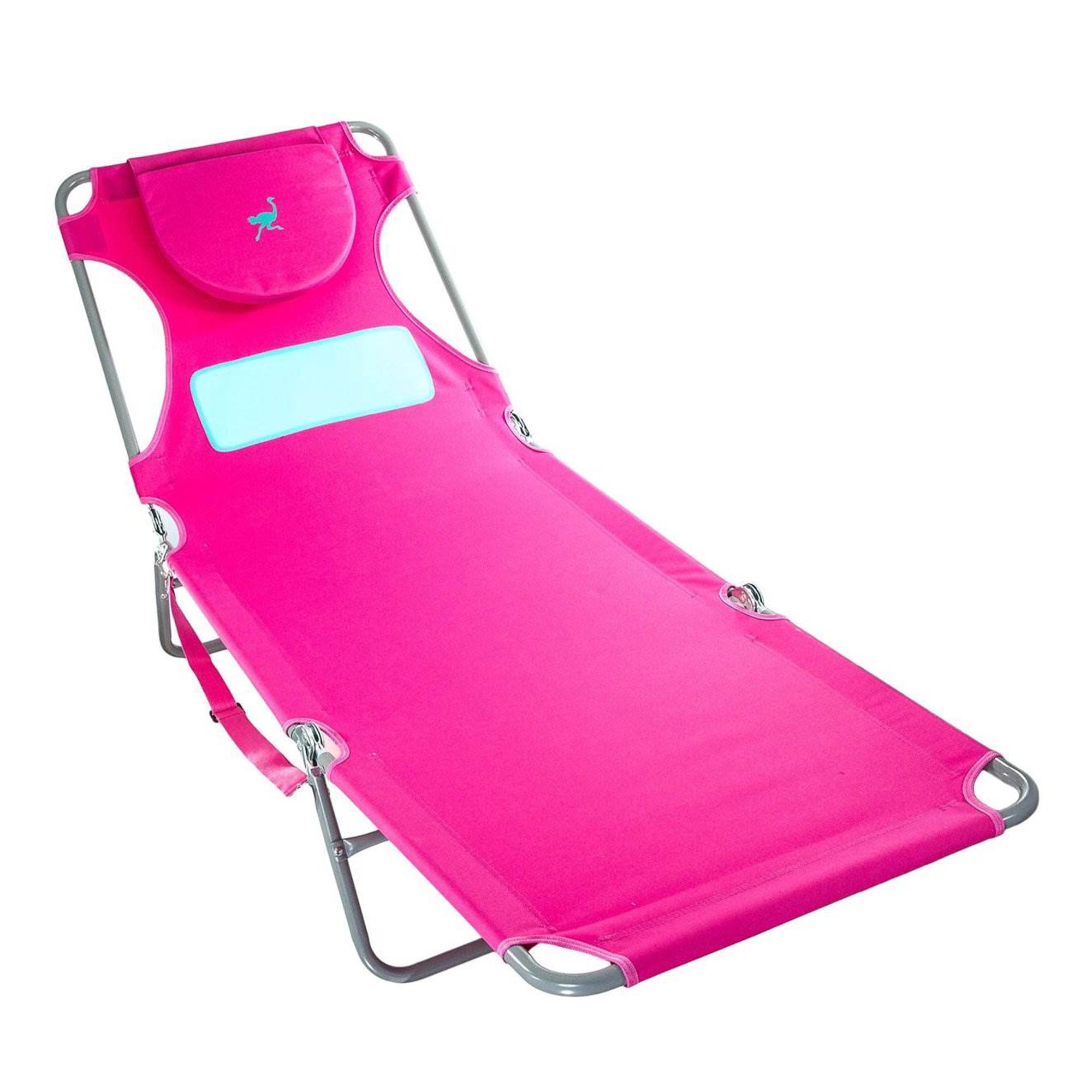 Ostrich Ladies Comfort Lounger and Backpack Beach Chair (Pink, 72 in) m227t