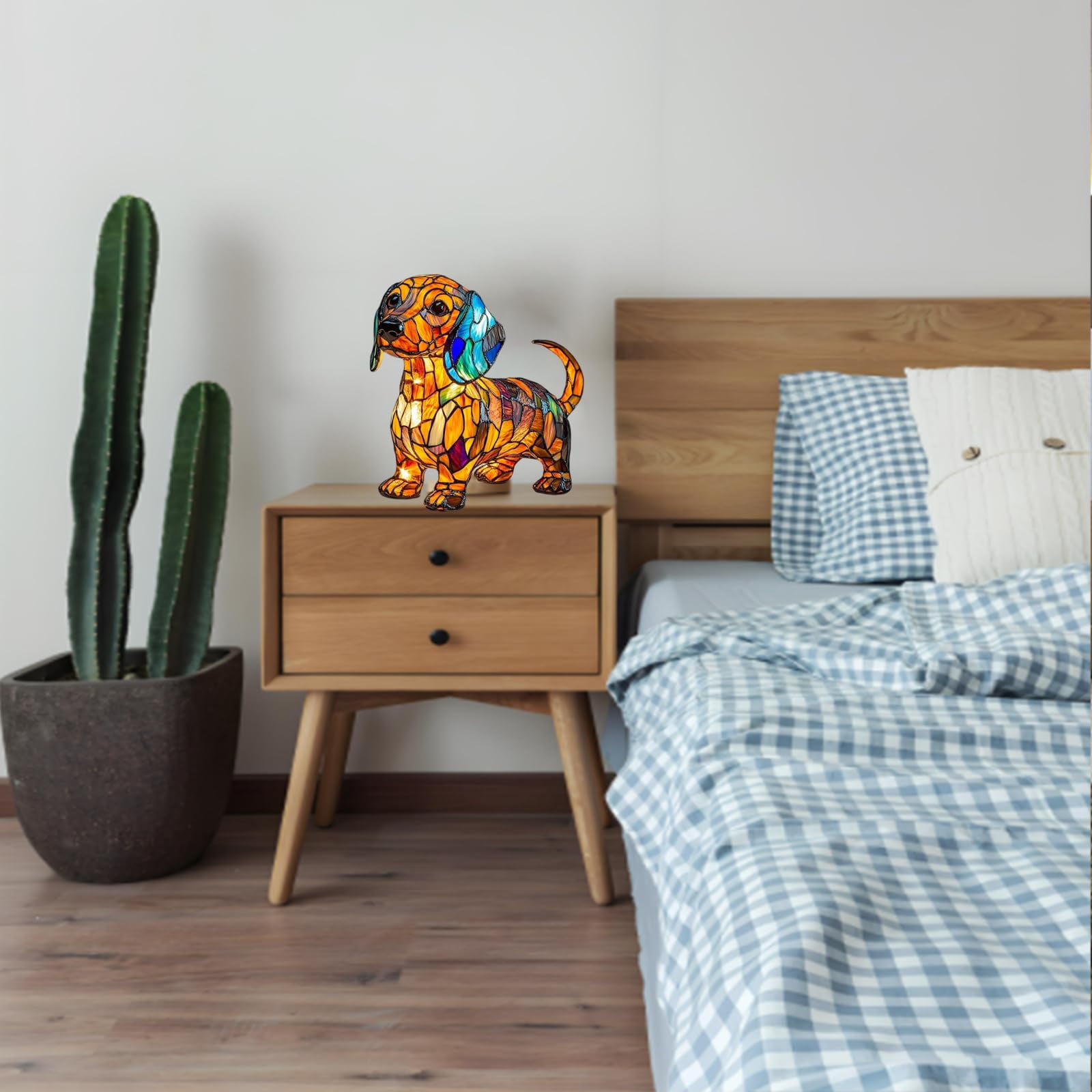 KUKIDSVO Dachshund Night Light, Dog Series Art Table Lamp, Decorative LED Pet Theme Decor (5.1 in) ub8e2