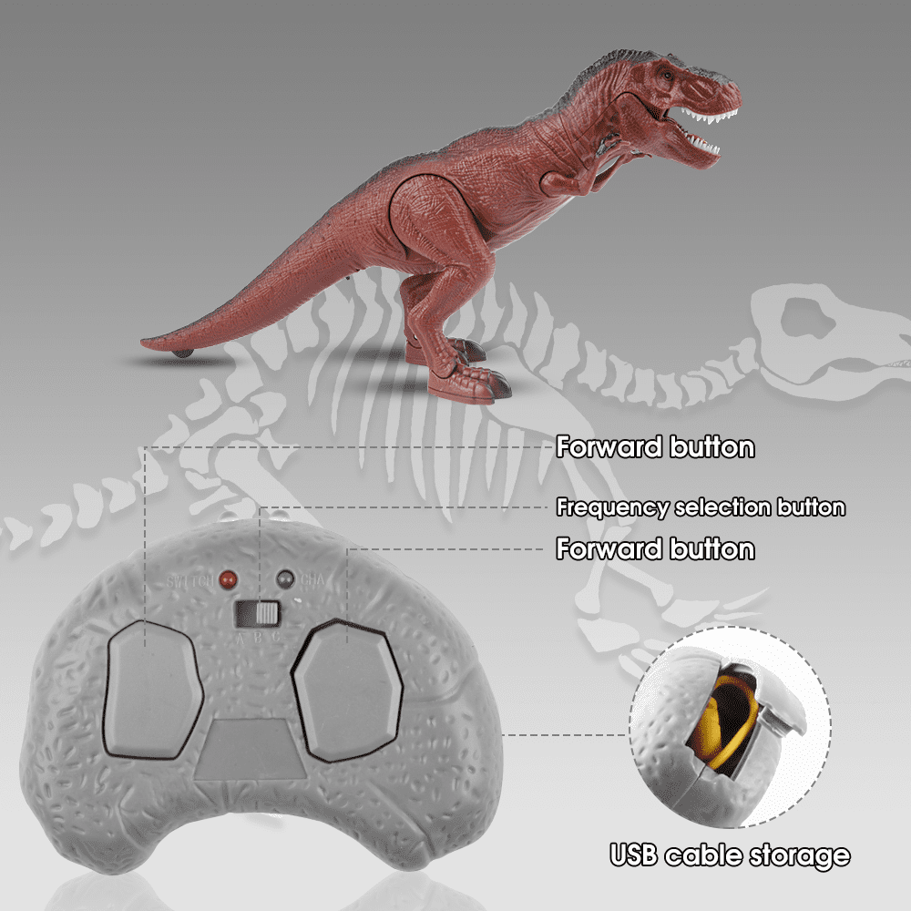 UUGEE Remote Control T-Rex Dinosaur Robot, Interactive RC Toy with Light and Sound Effects (Brown, 1 Pack) 4j5wa