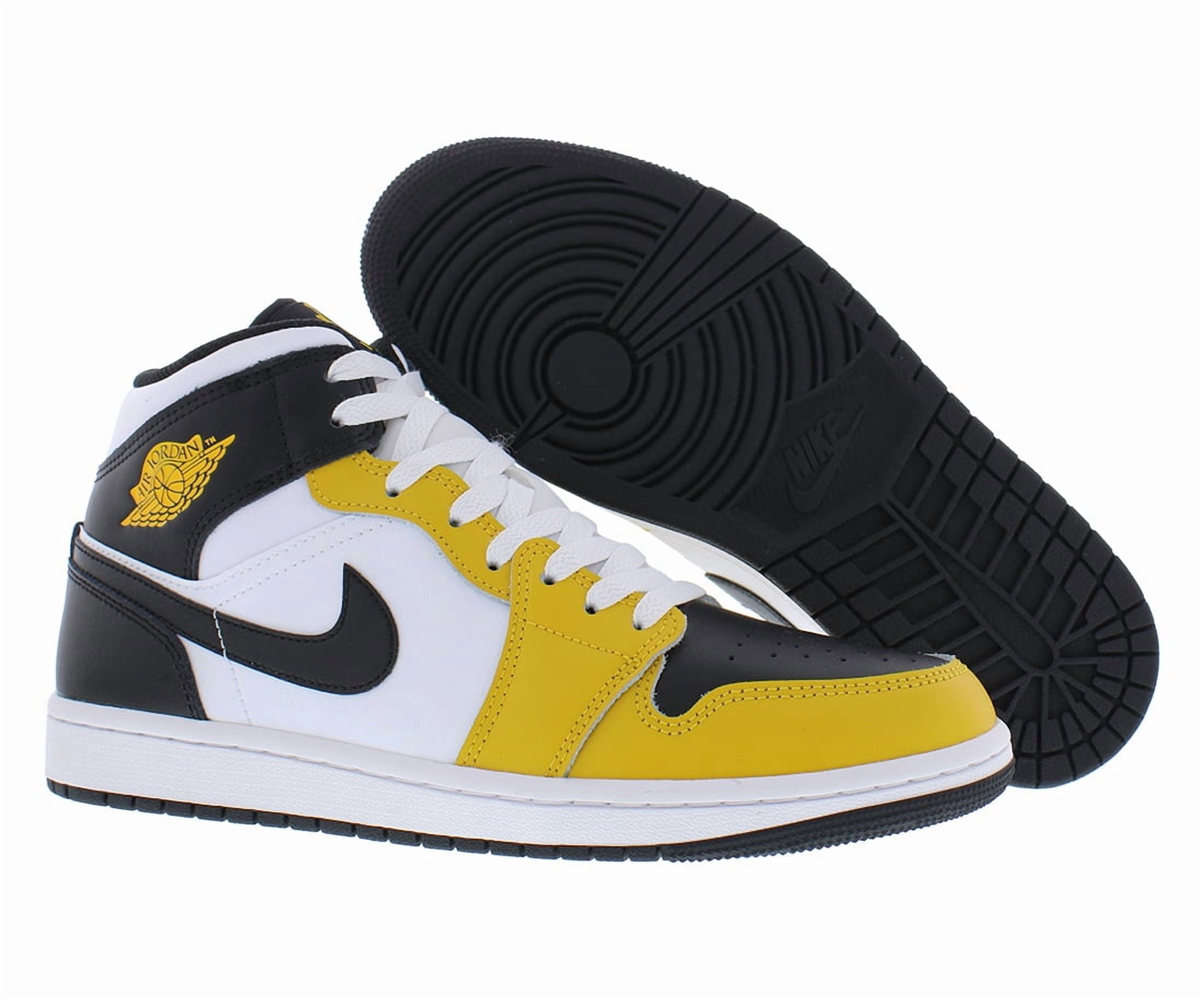 Nike Air Jordan 1 Mid Basketball Shoes (Yellow Ochre/Black-White, 8 US) w9dq7