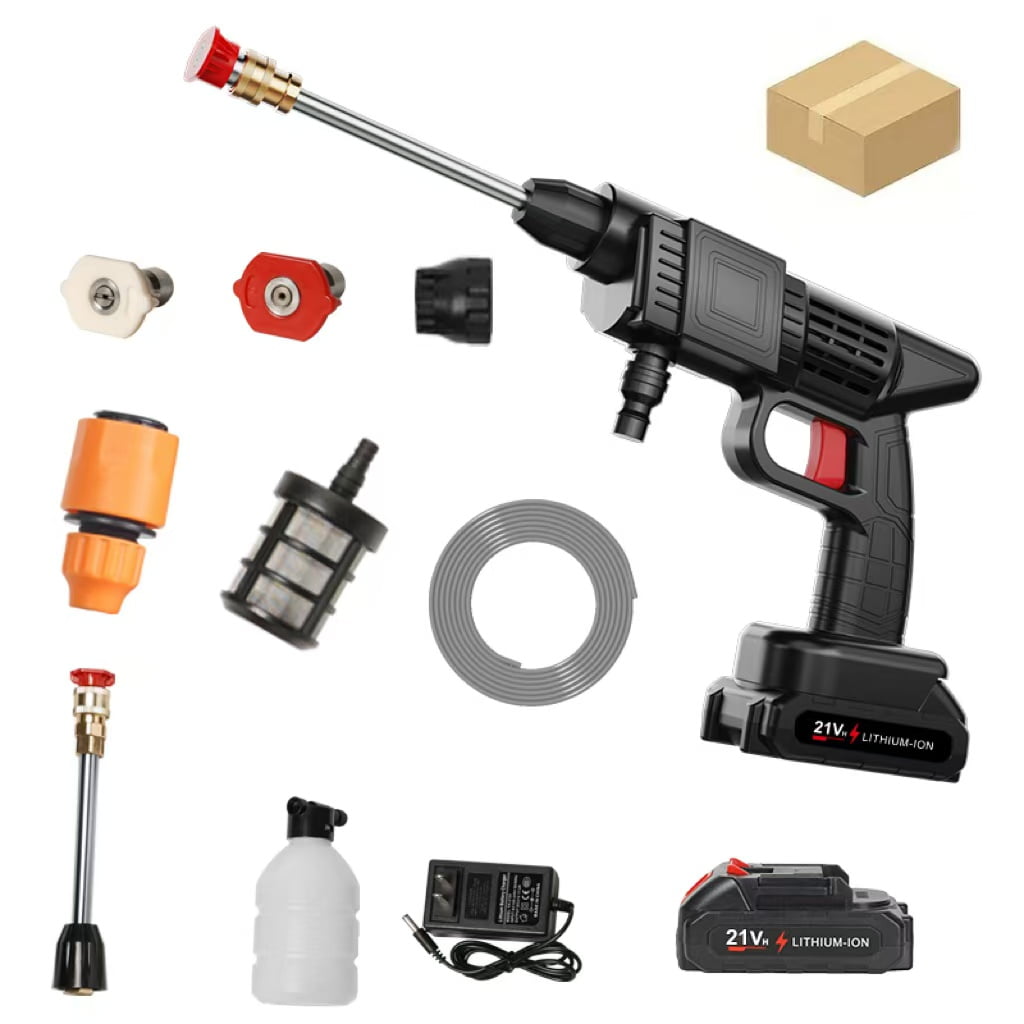 NAUDHENM Cordless Electric Pressure Washer, Portable Power Cleaner with Quick Connect Nozzles (350 PSI, 0.53 GPM) i5cap