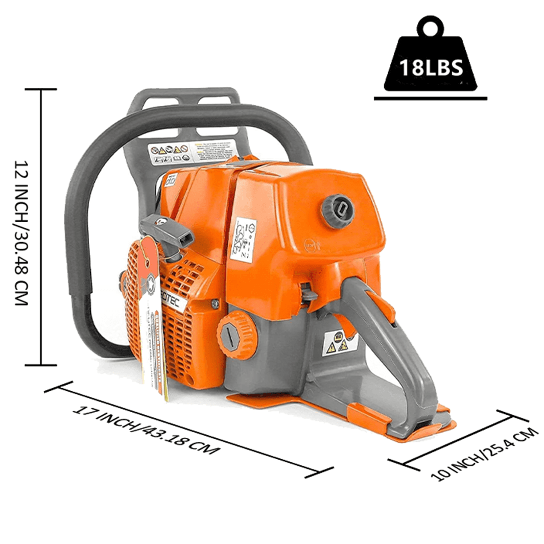 Neotec NS892 92cc 2-Cycle Gas Chainsaw, Heavy-Duty Wood Cutting and Trimming Tool (25 in) rxtxa