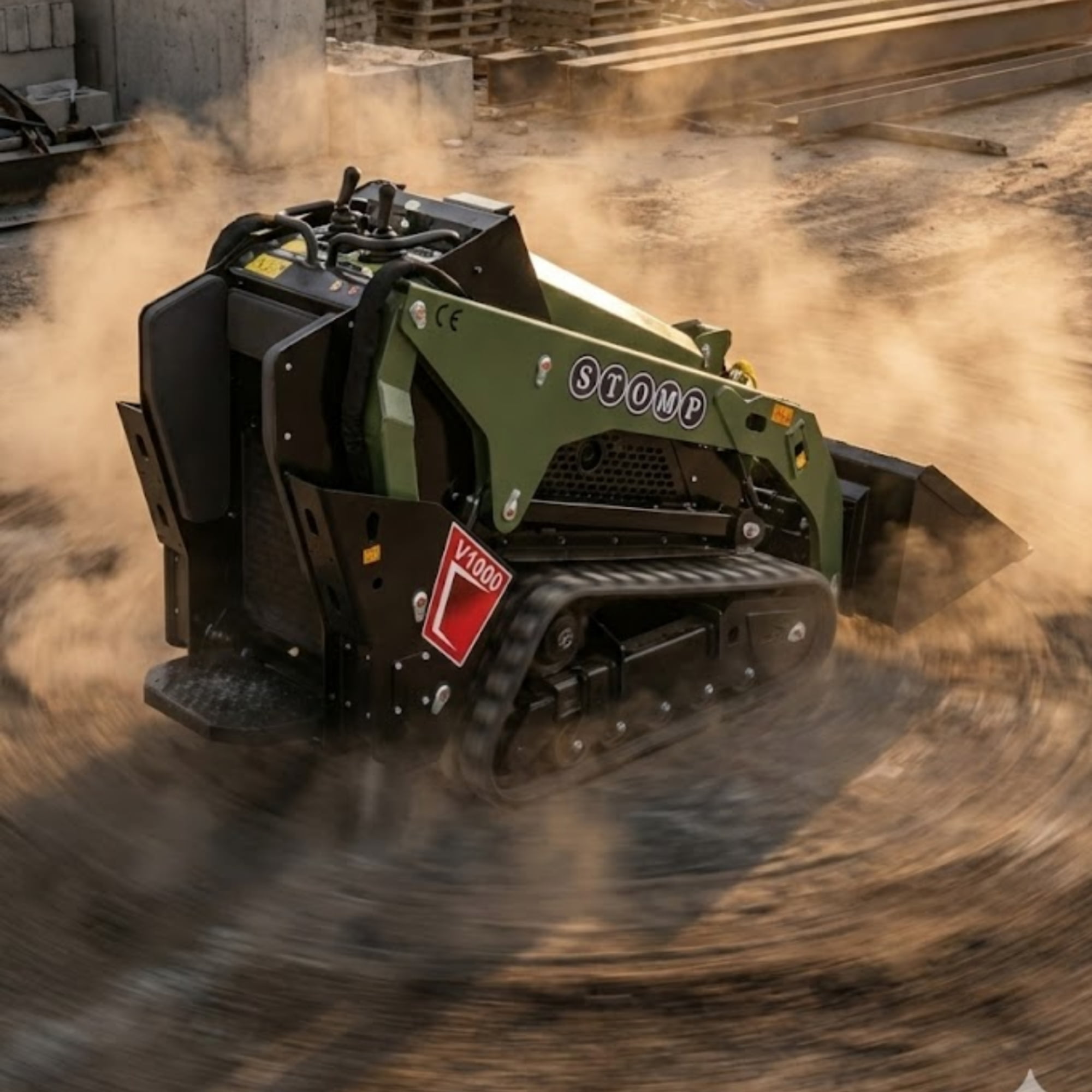TYPHON STOMP V1000 Diesel Skid Steer Loader (Green, 1.5 Ton) znrn3