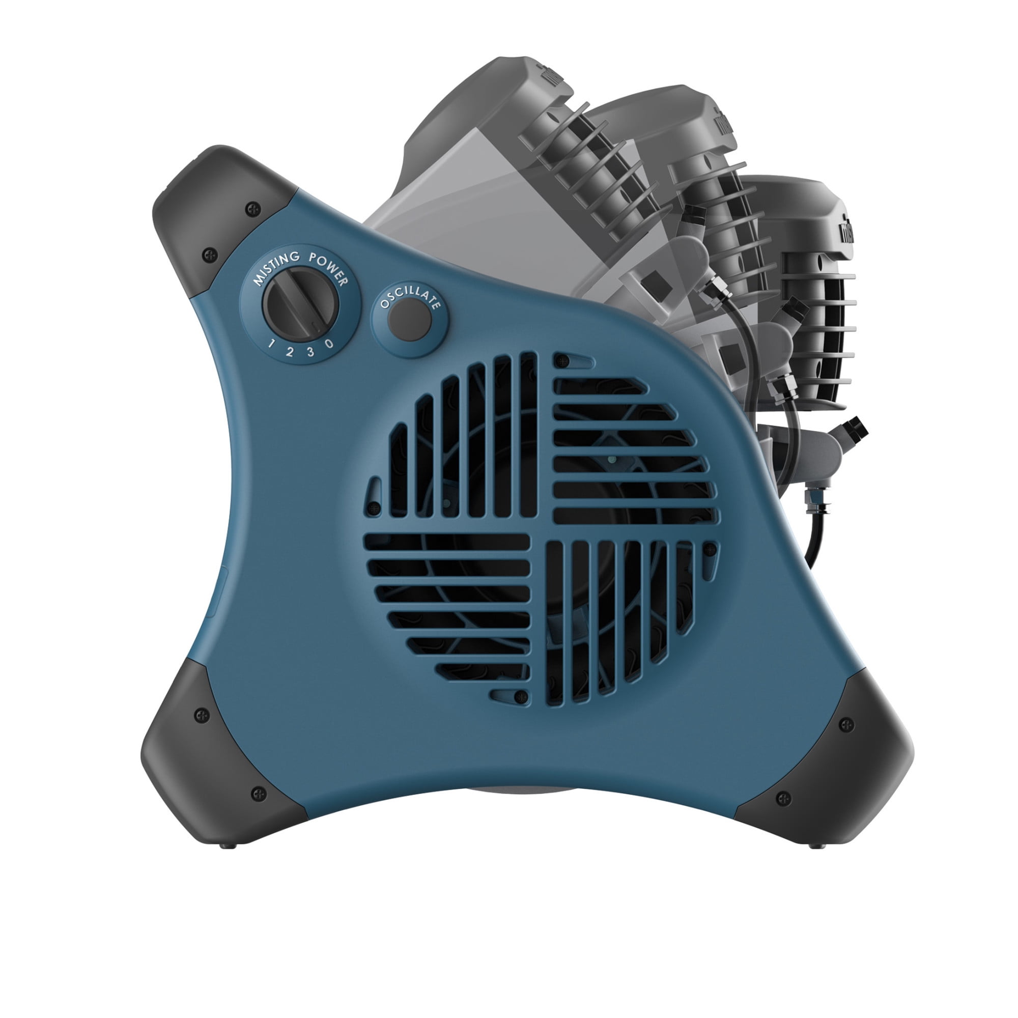 Lasko Misto Outdoor Misting Fan, Pivoting Patio Cooling Fan with 3 Speeds and GFCI Safety Cord (Blue, 15 in) uhryb